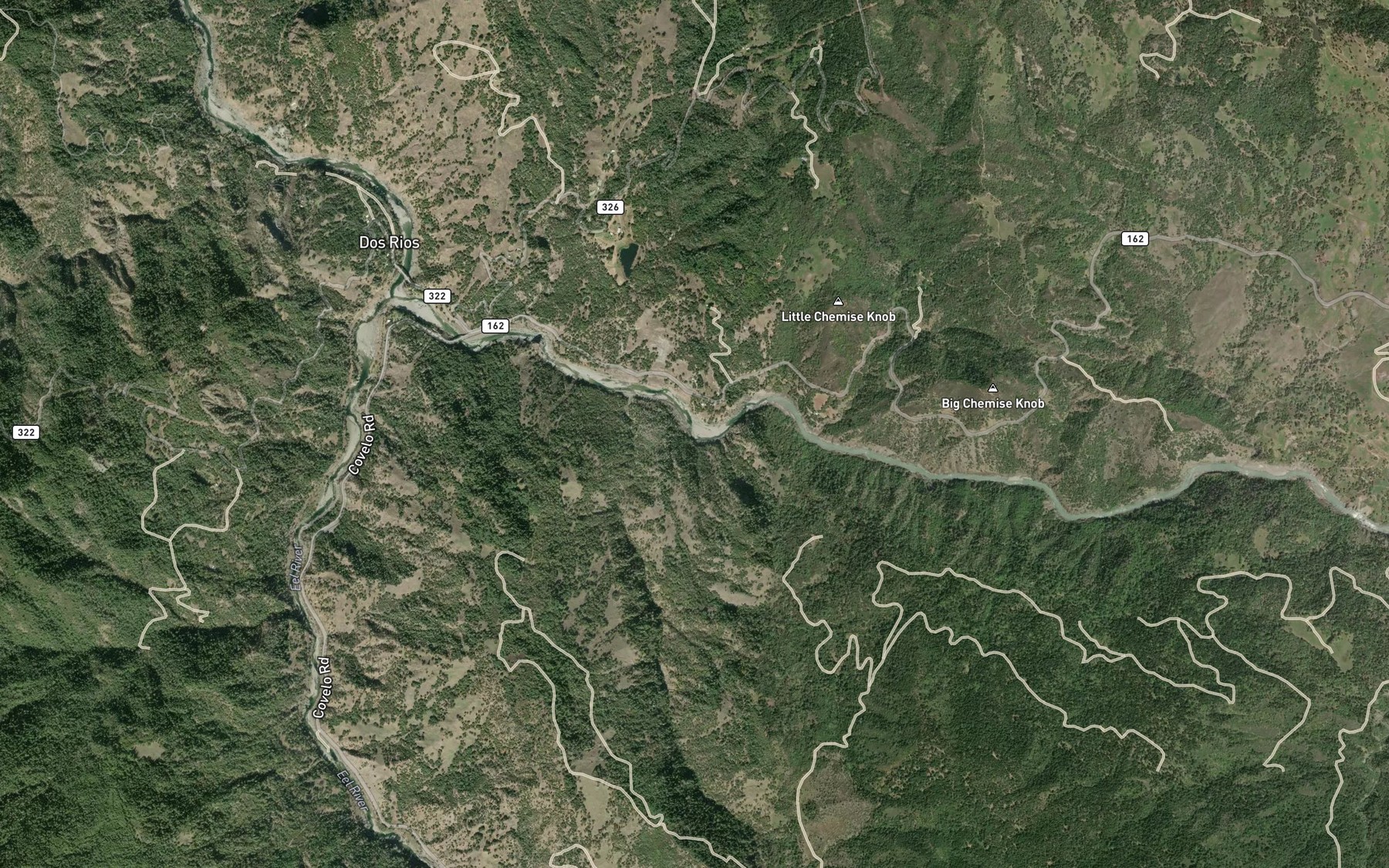 Satellite map of the Doghouse Creek
