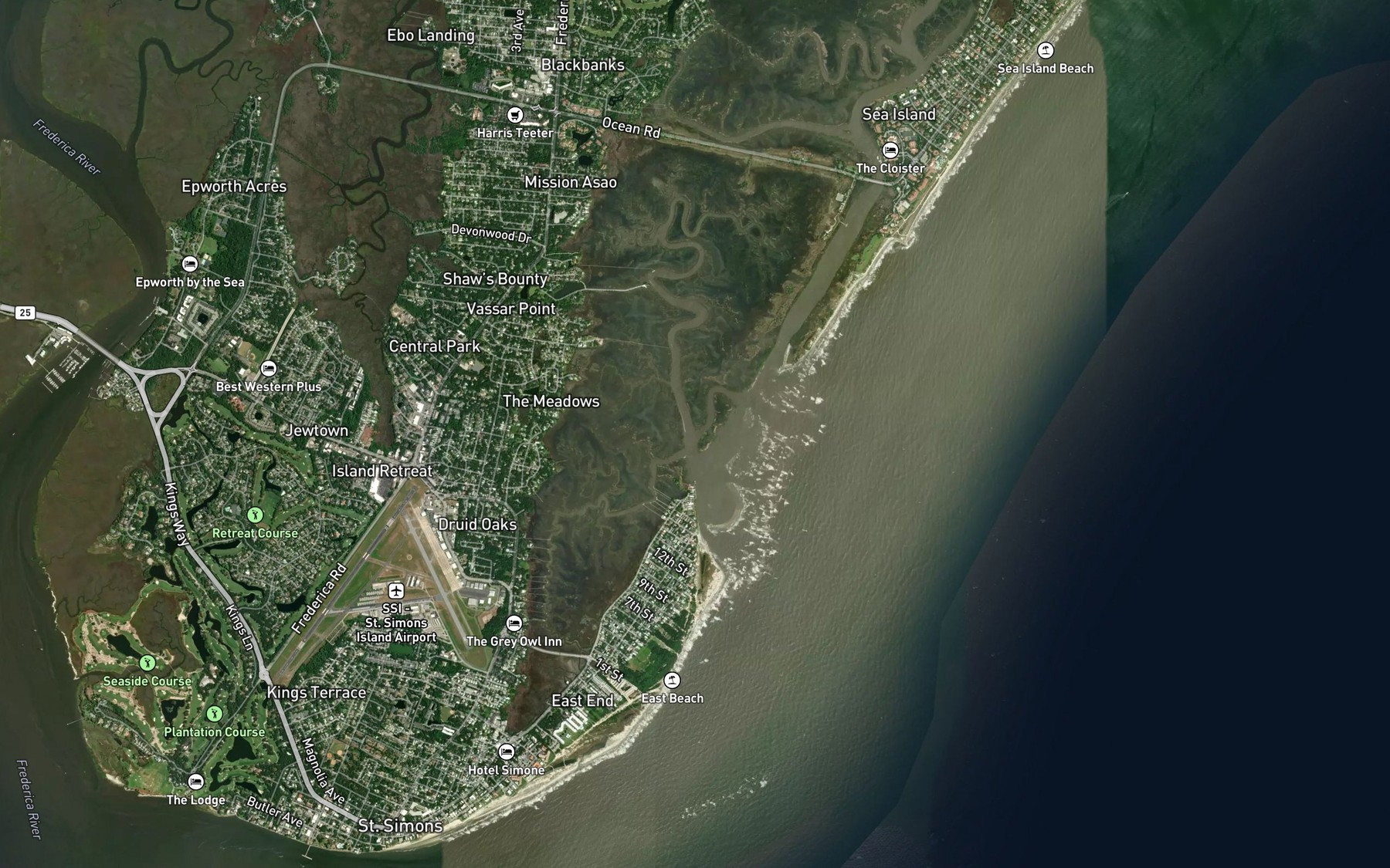 Satellite map of the Postell Creek