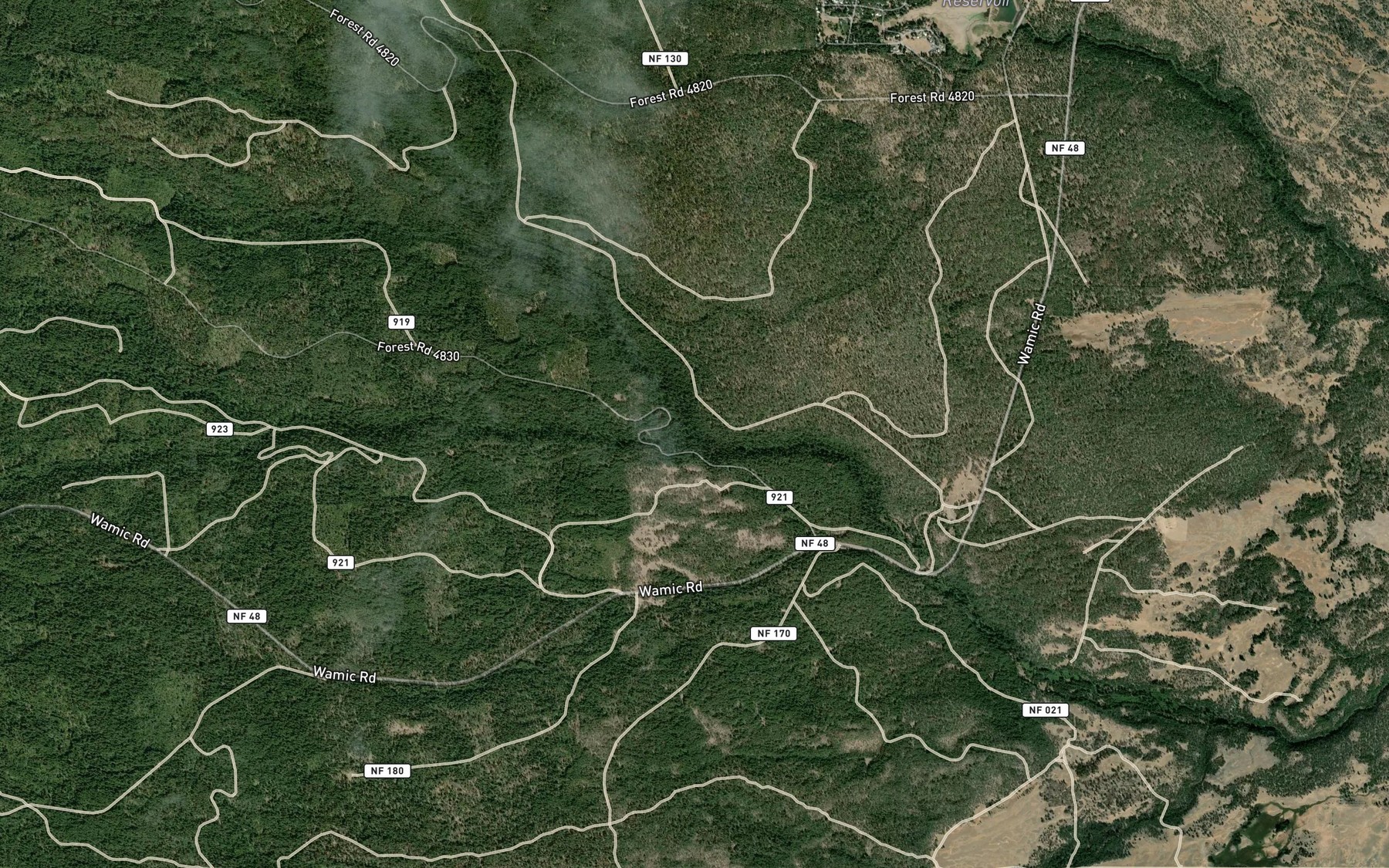 Satellite map of the South Fork Gate Creek