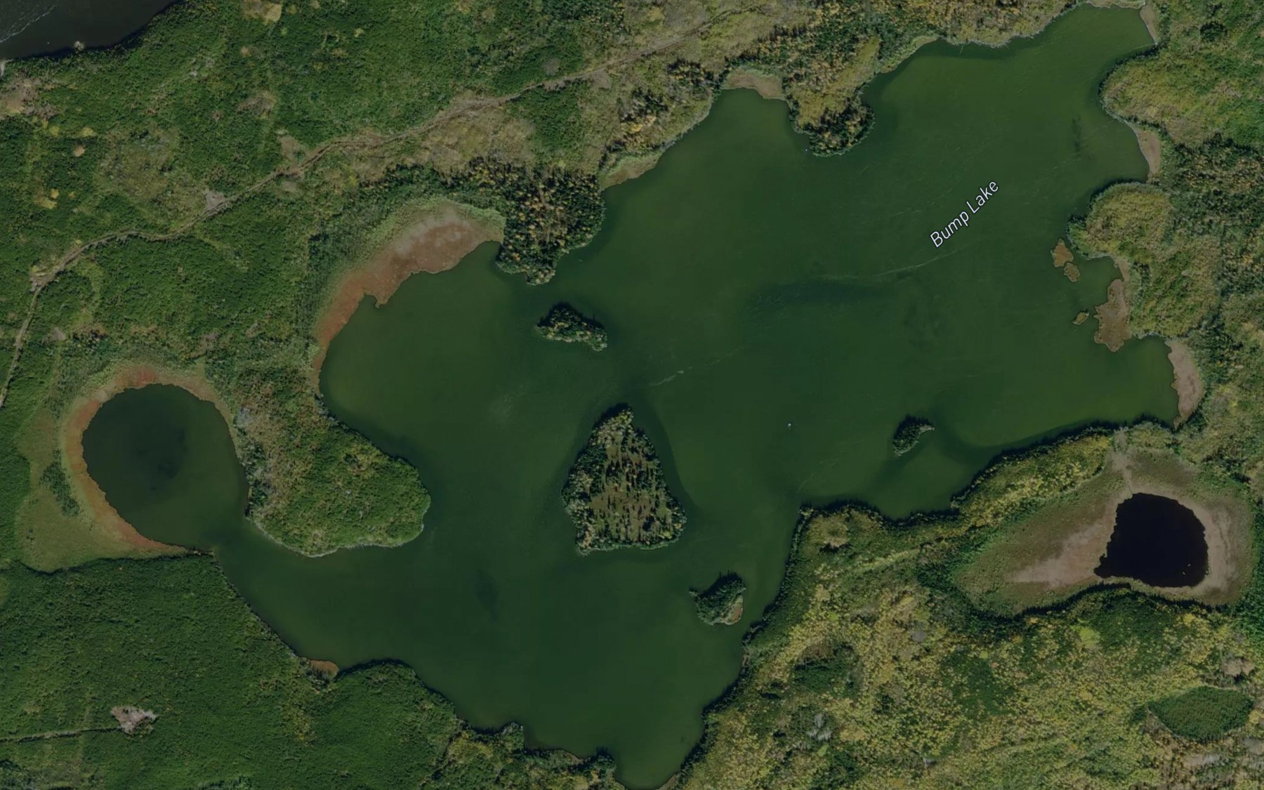 Satellite map of the Bump Lake