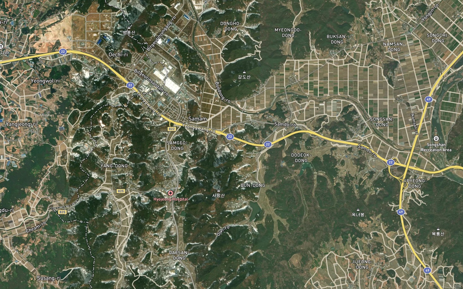 Satellite map of the Ounje I Je