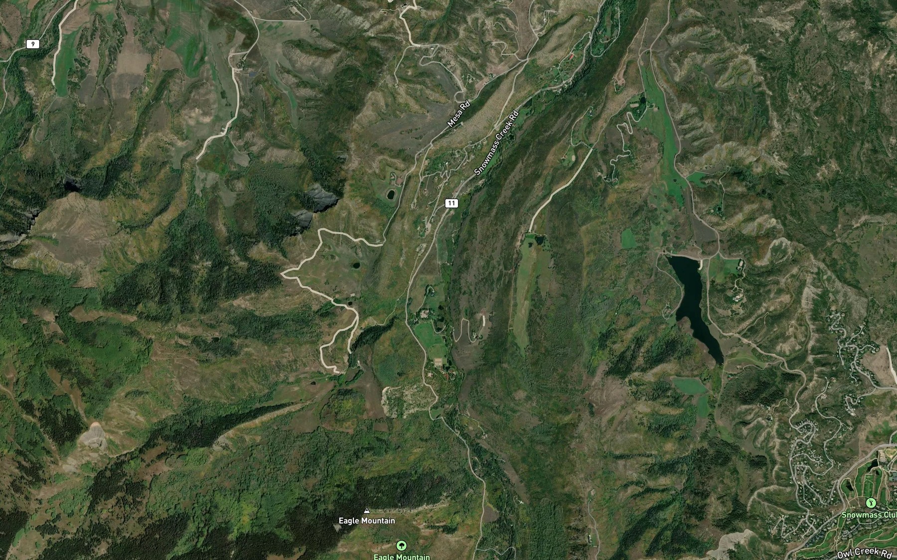 Satellite map of the Hunter Creek