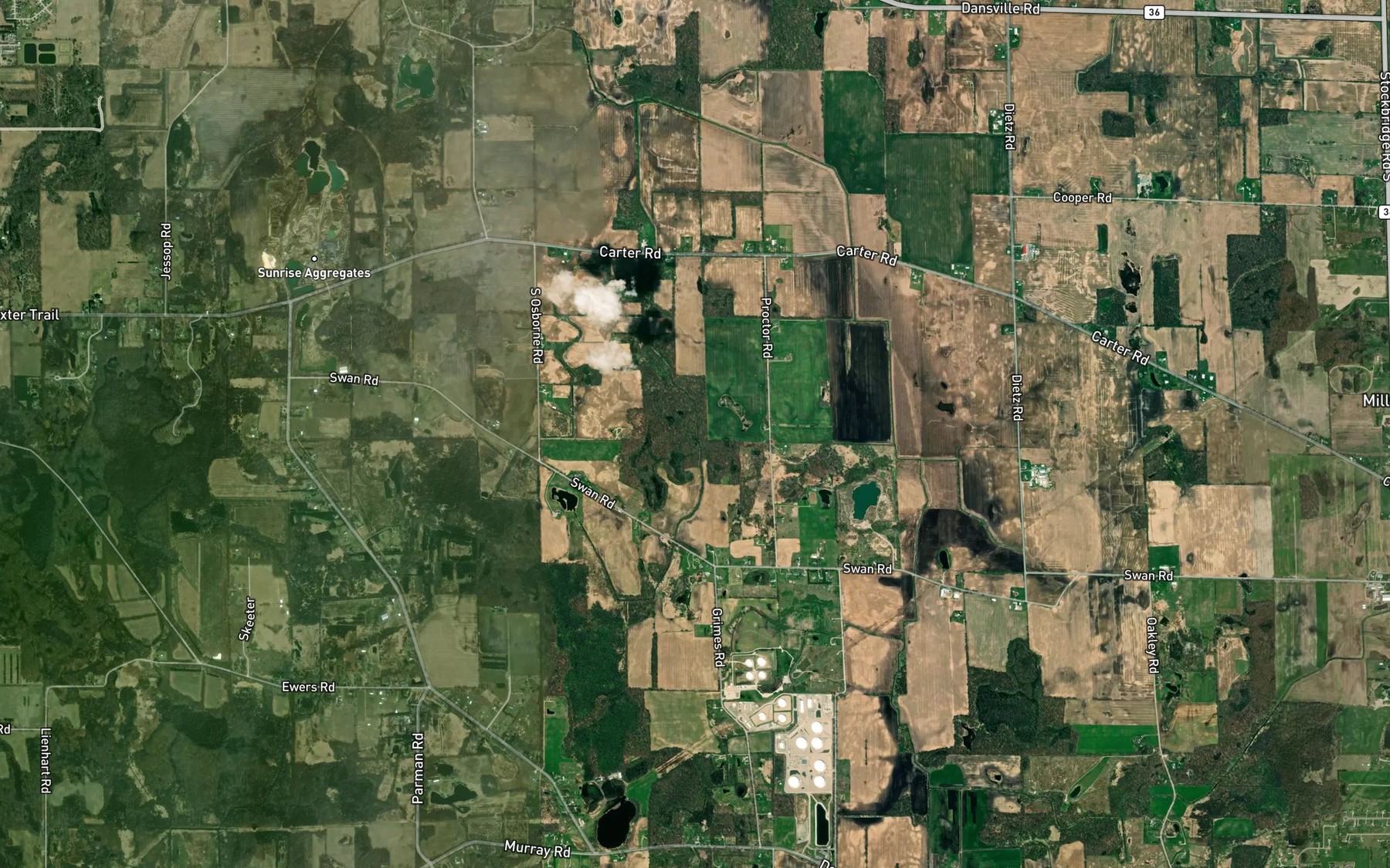Satellite map of the Patrick Drain