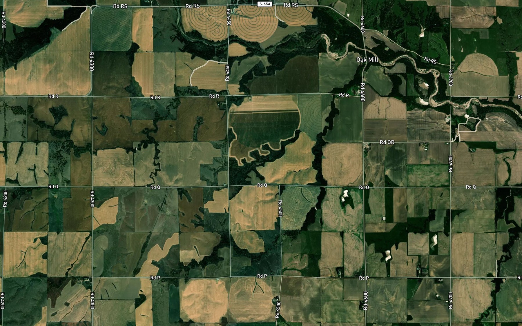 Satellite map of the Scroggin Reservoir