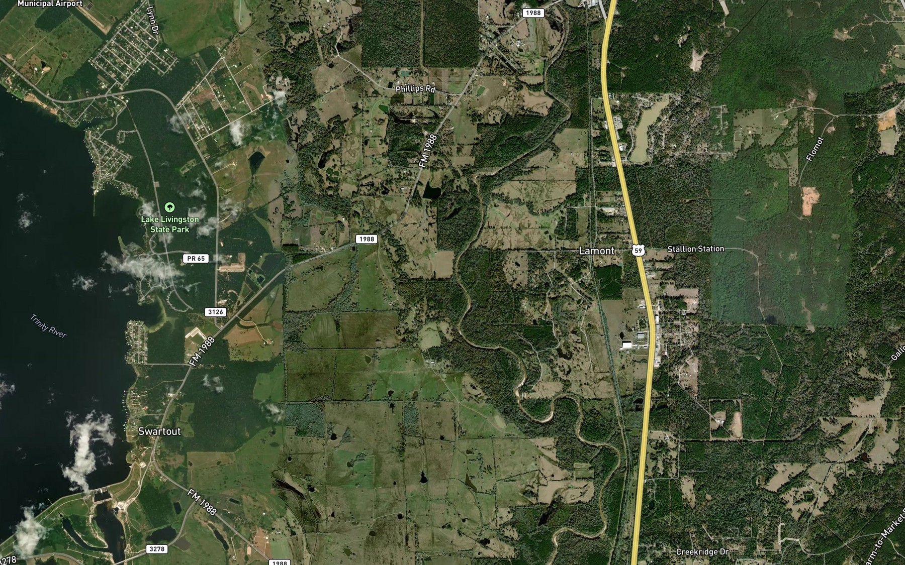 Satellite map of the Tempe Creek