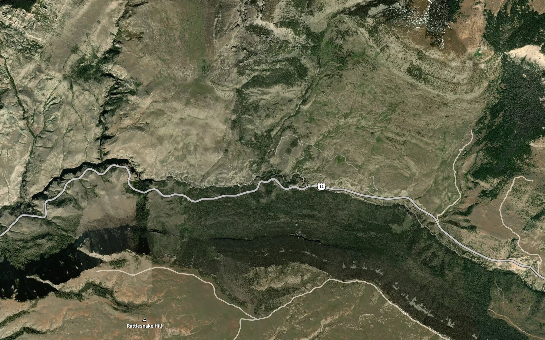 Satellite map of the Brindle Creek