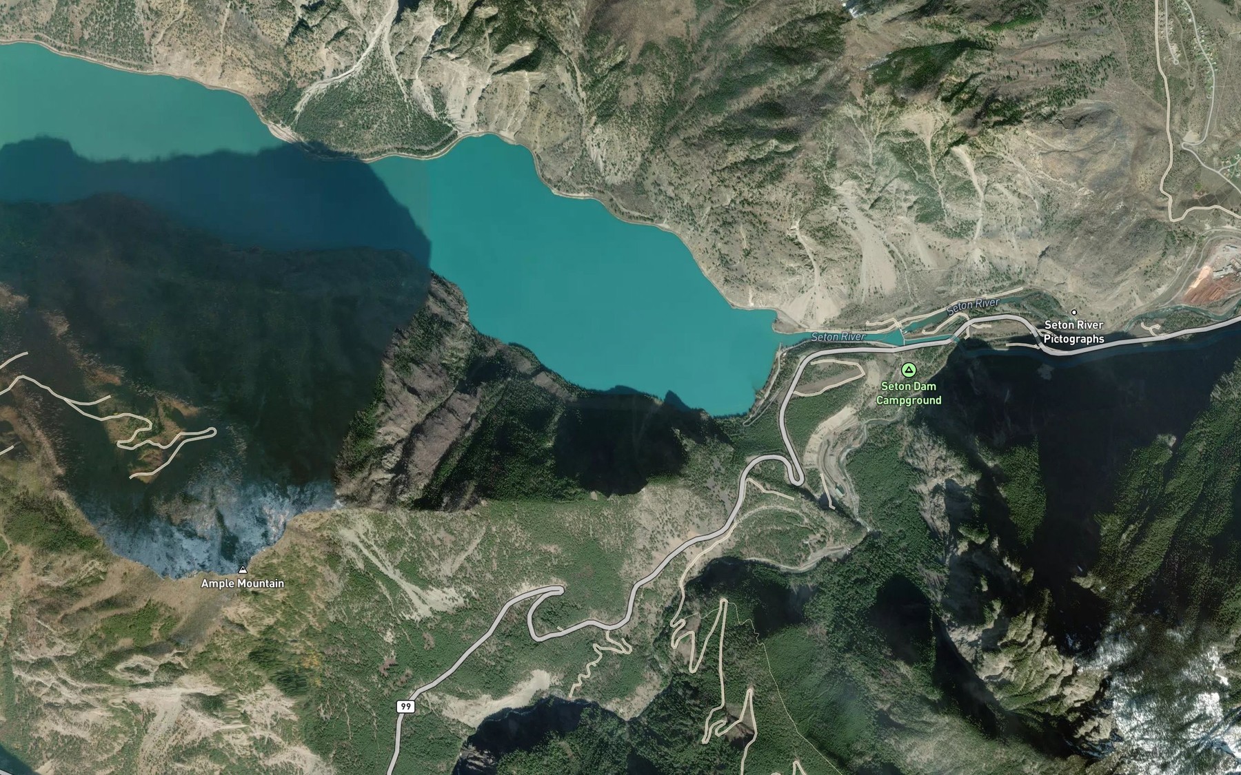 Satellite map of the Audrey Creek