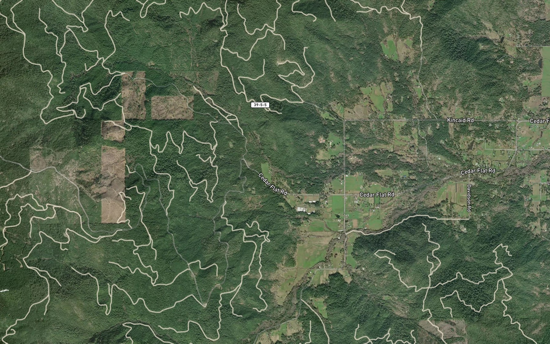 Satellite map of the Dunlap Reservoir