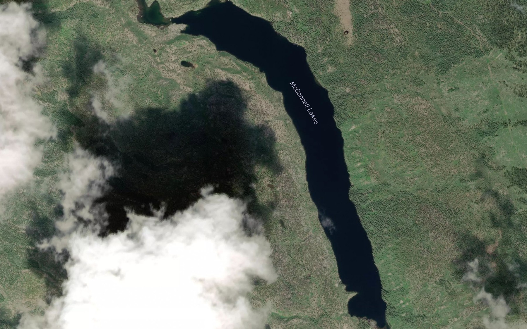 Satellite map of the McConnell Lakes