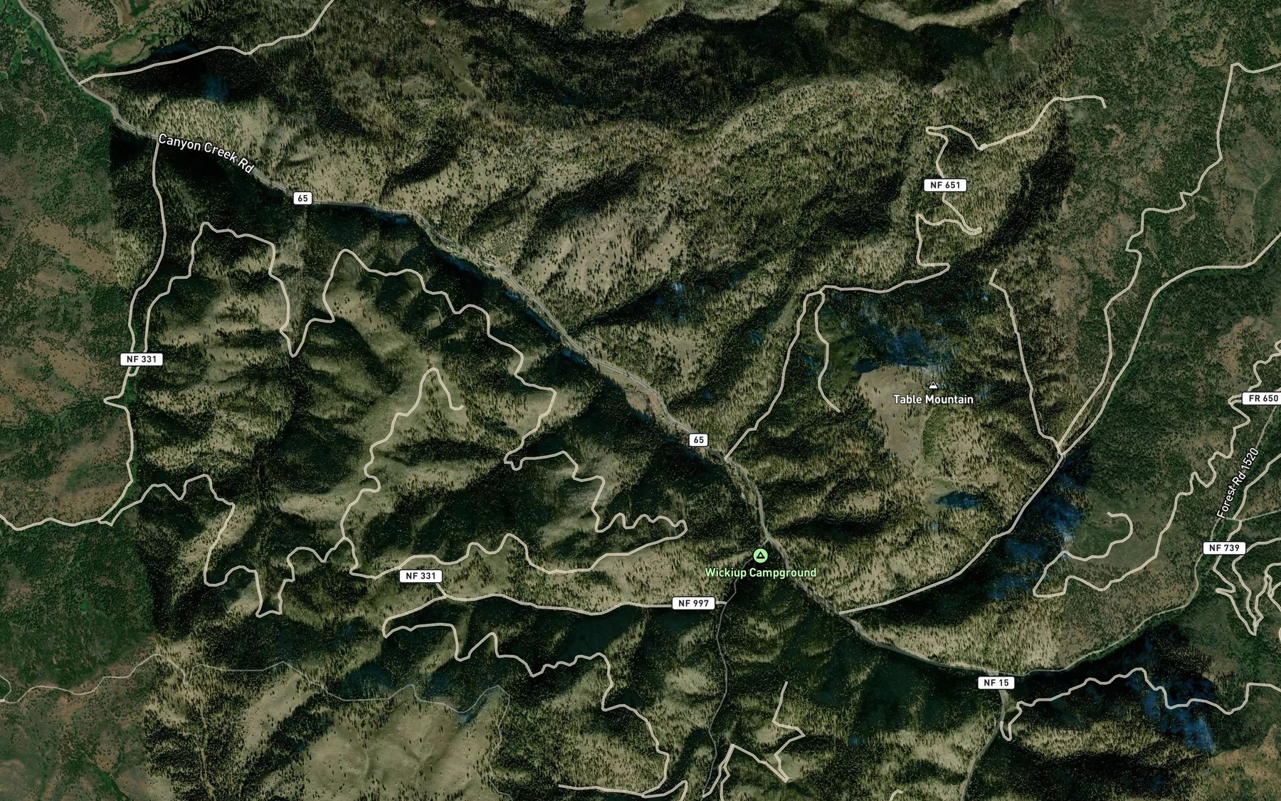 Satellite map of the Lower Gap Creek