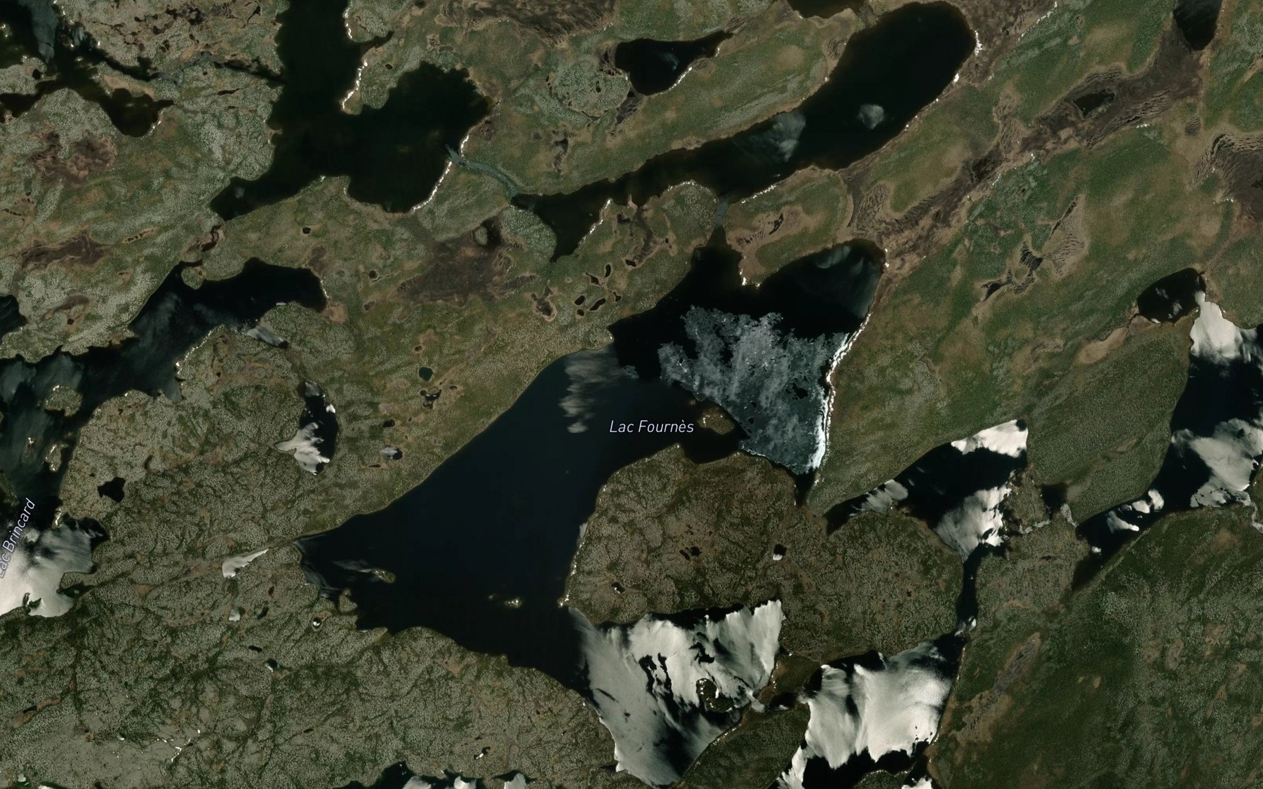 Satellite map of the Lac Fournes