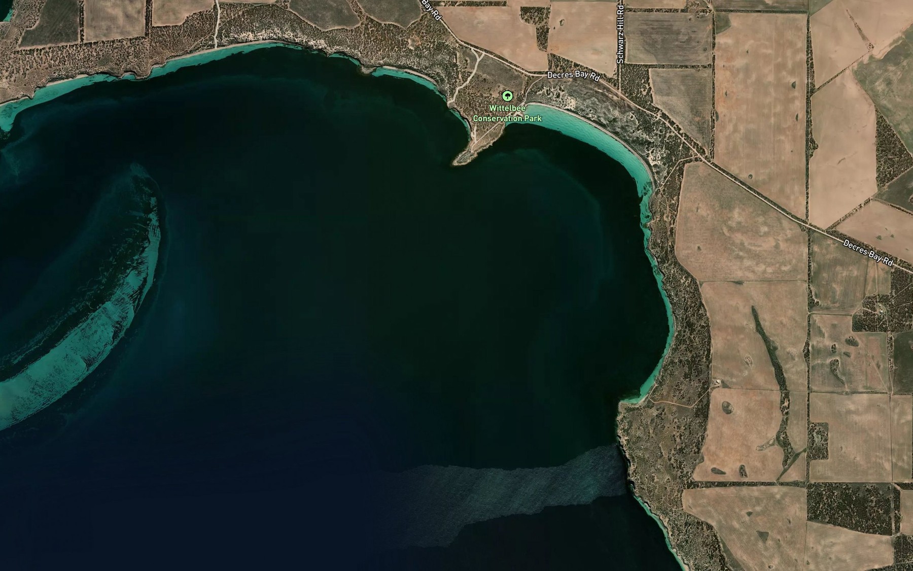 Satellite map of the Decres Bay