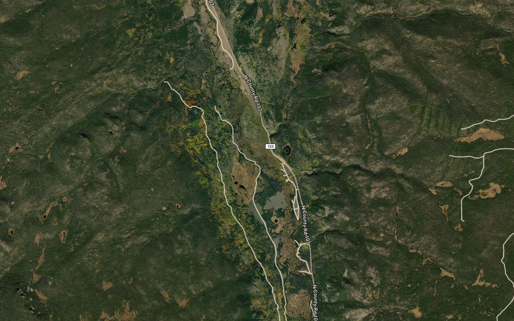 Satellite map of the Jimmy Creek