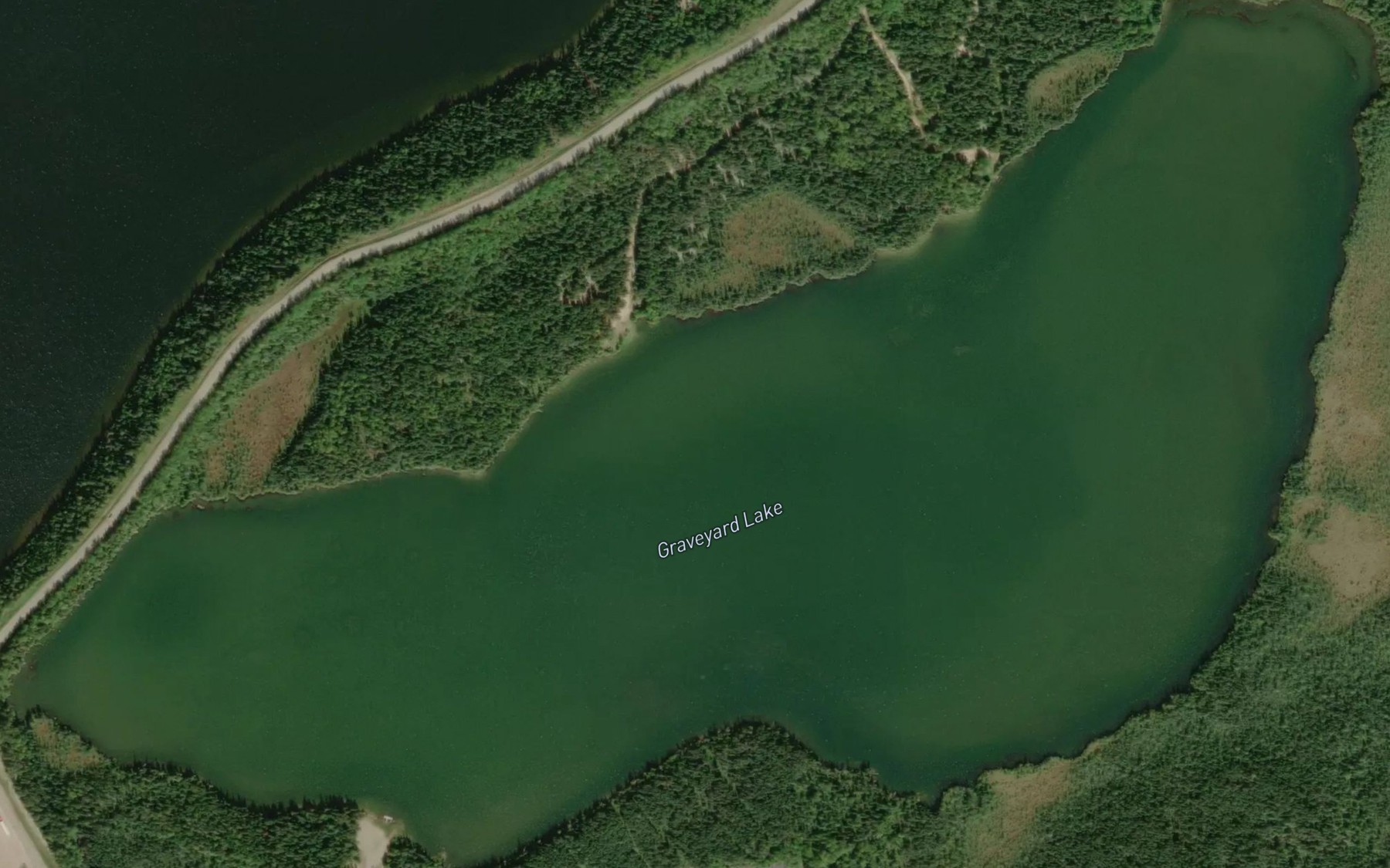Satellite map of the Graveyard Lake