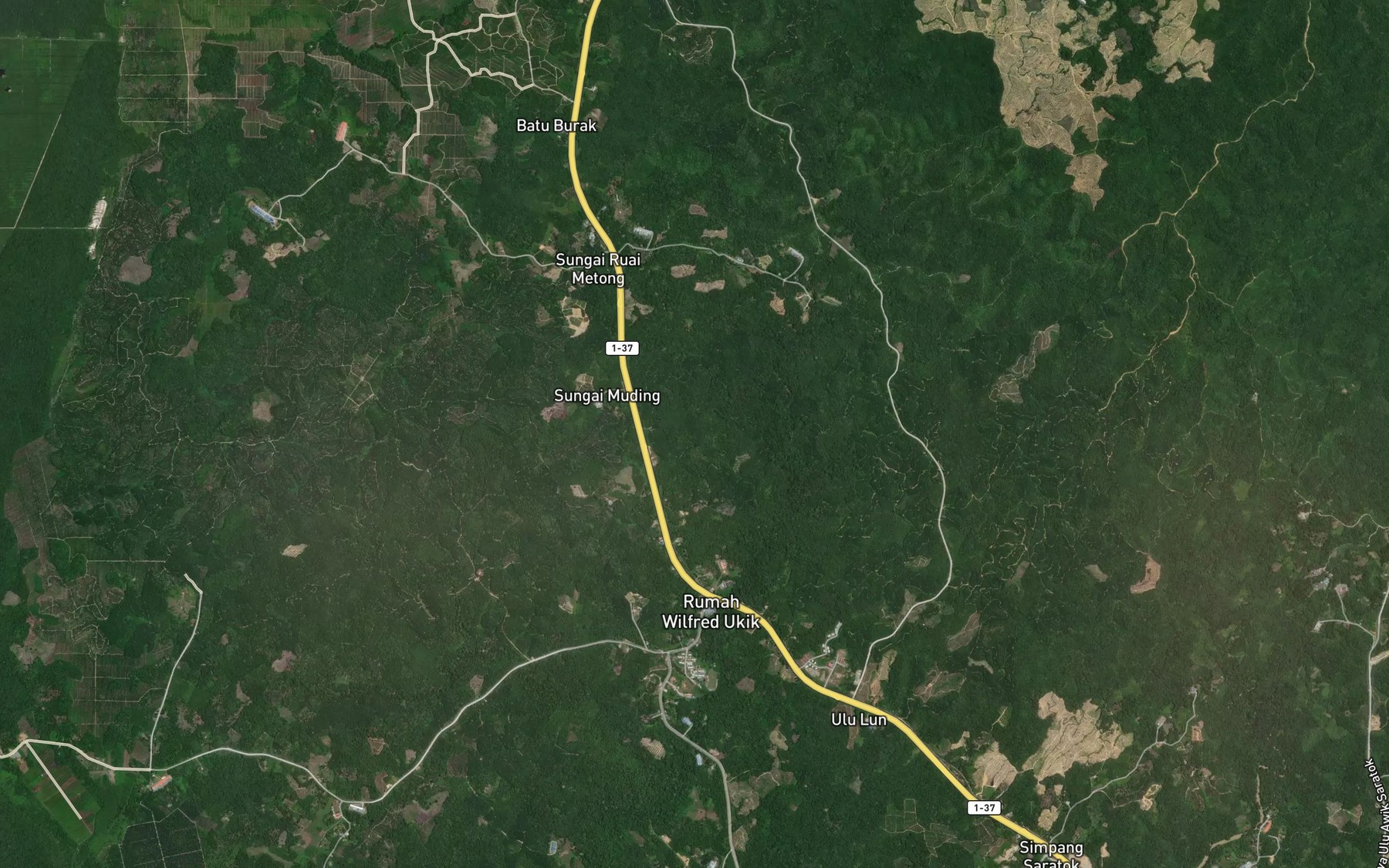 Satellite map of the Sungai Kepayang