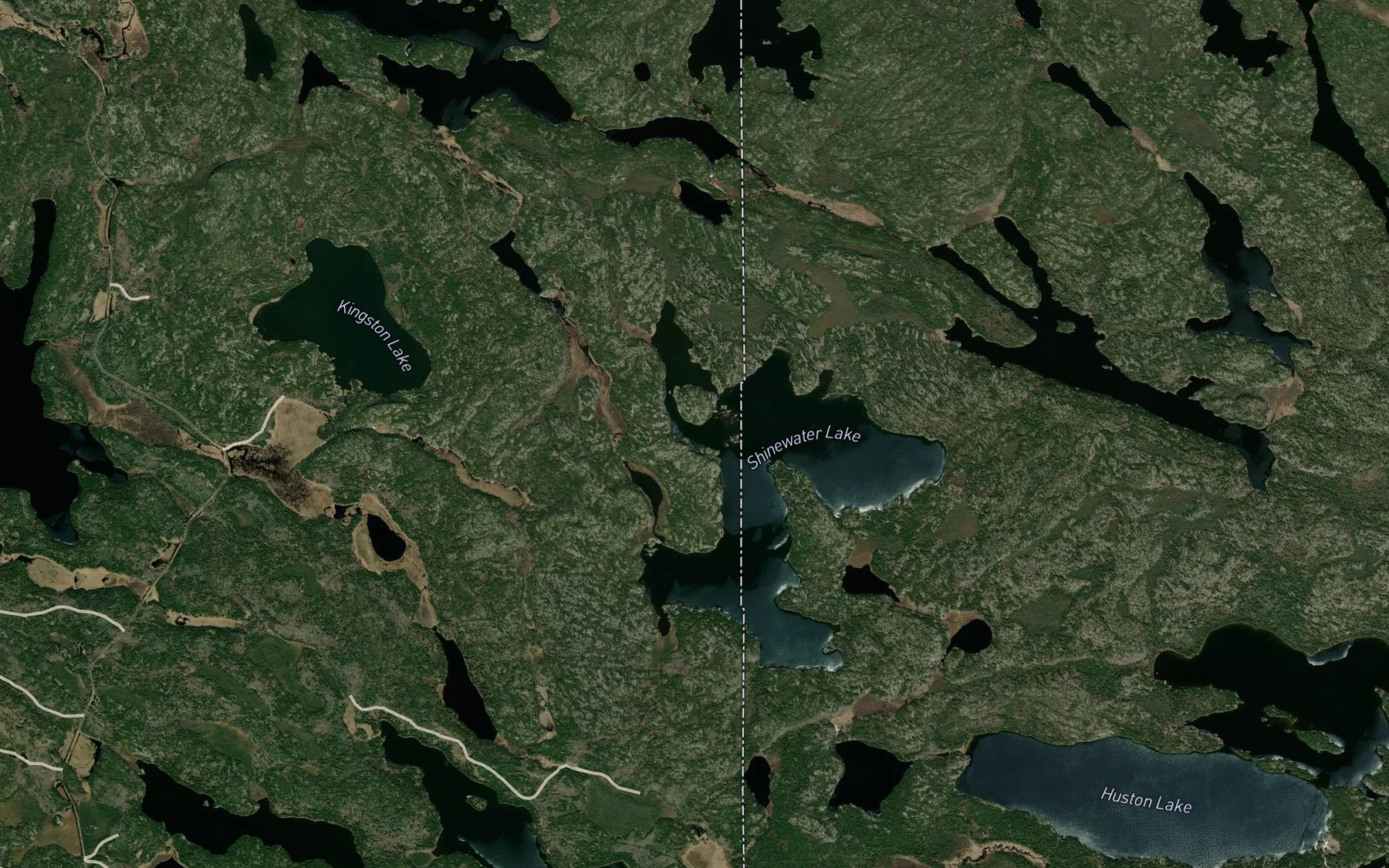 Satellite map of the Shinewater Lake