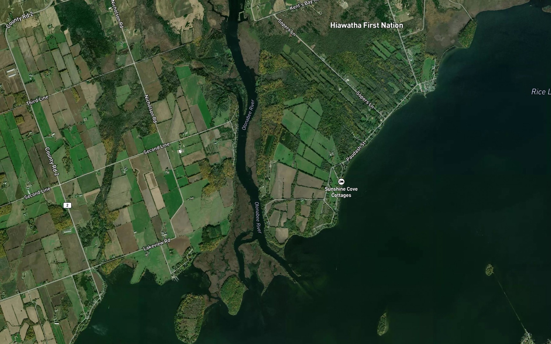 Satellite map of the Steamboat Creek