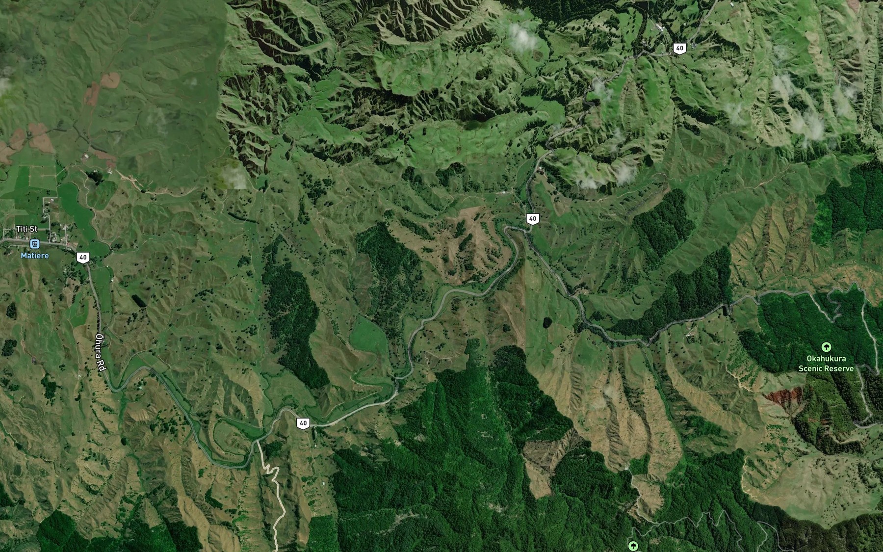 Satellite map of the Makara Stream