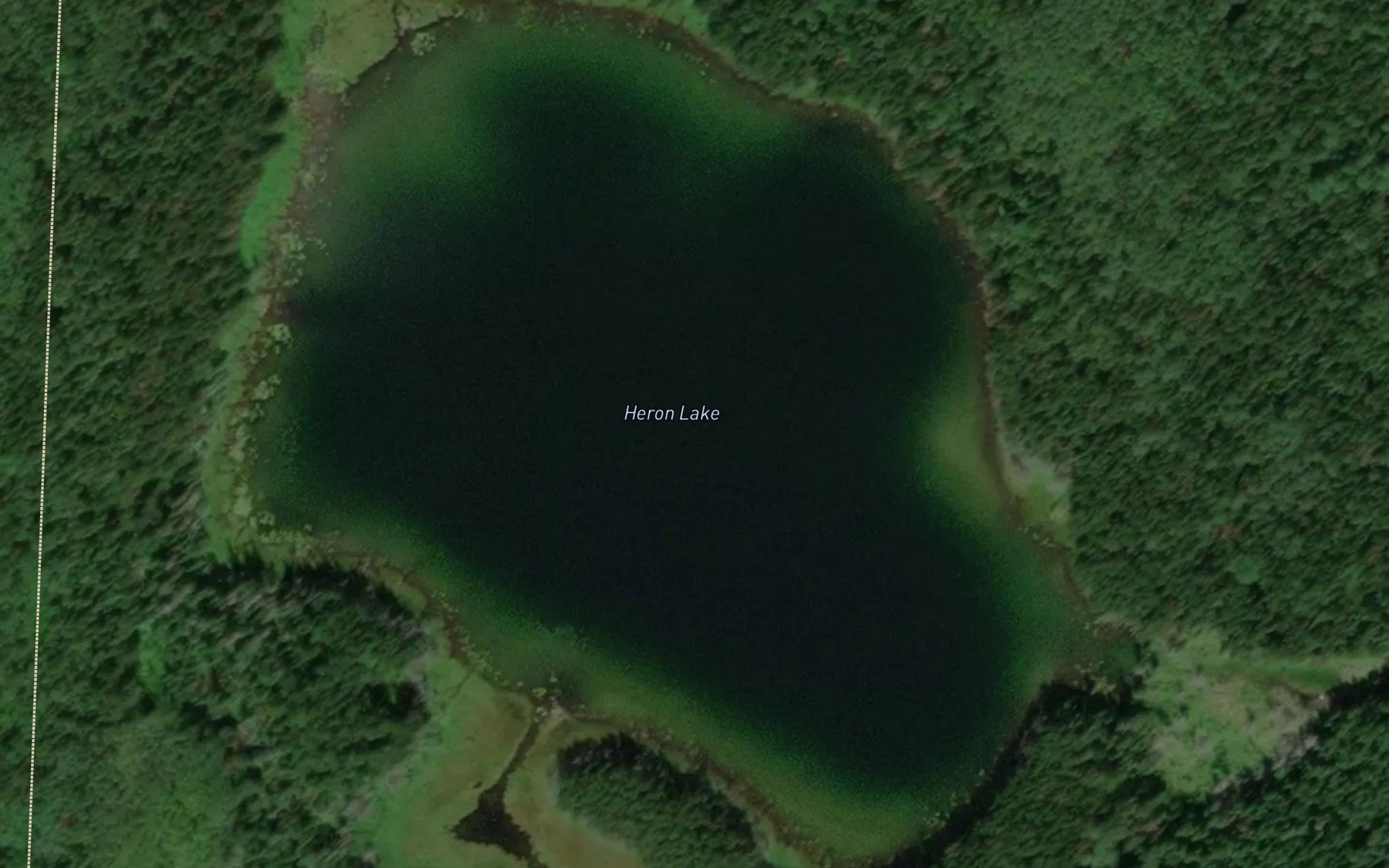 Satellite map of the Heron Lake