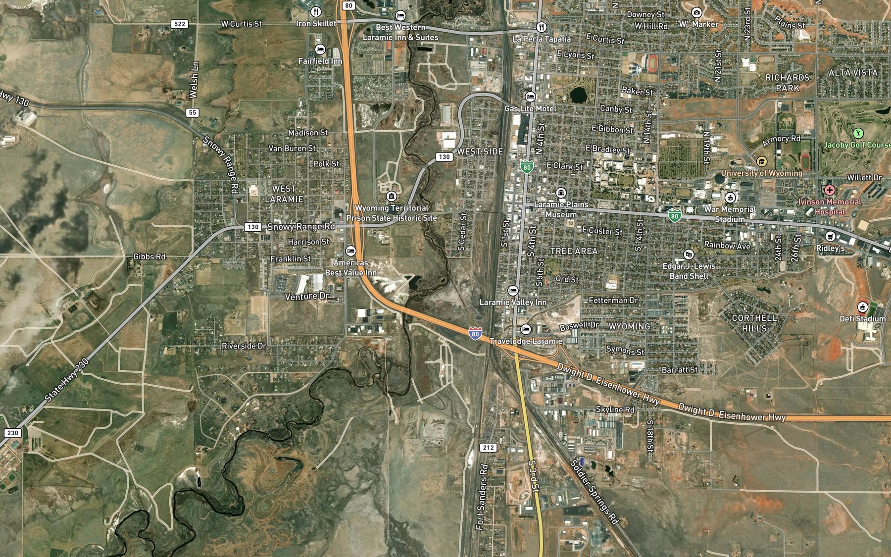 Satellite map of the Spring Creek