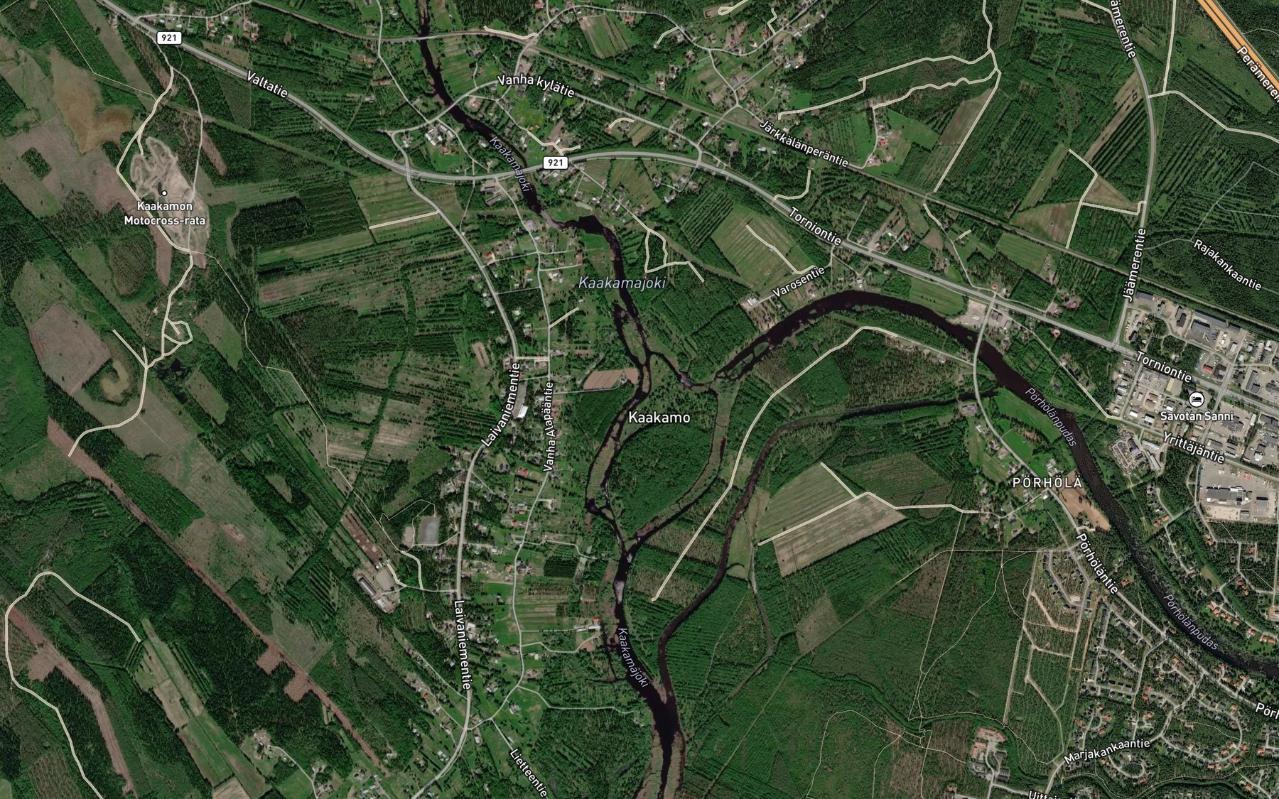 Satellite map of the Kaakamajoki