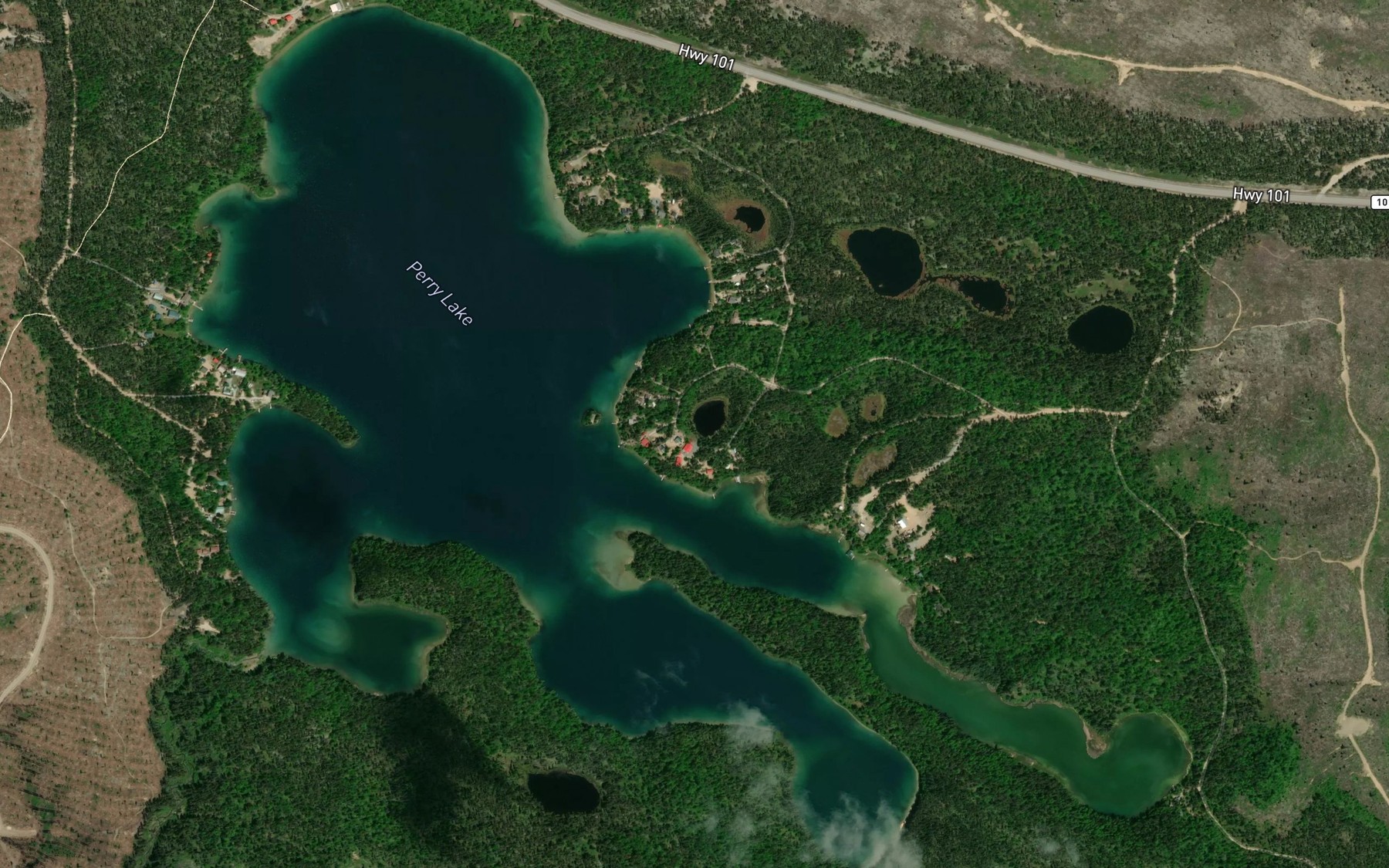 Satellite map of the Perry Lake