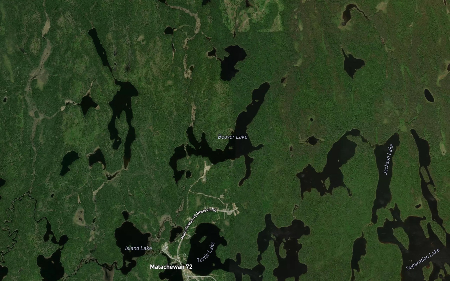 Satellite map of the Beaver Lake