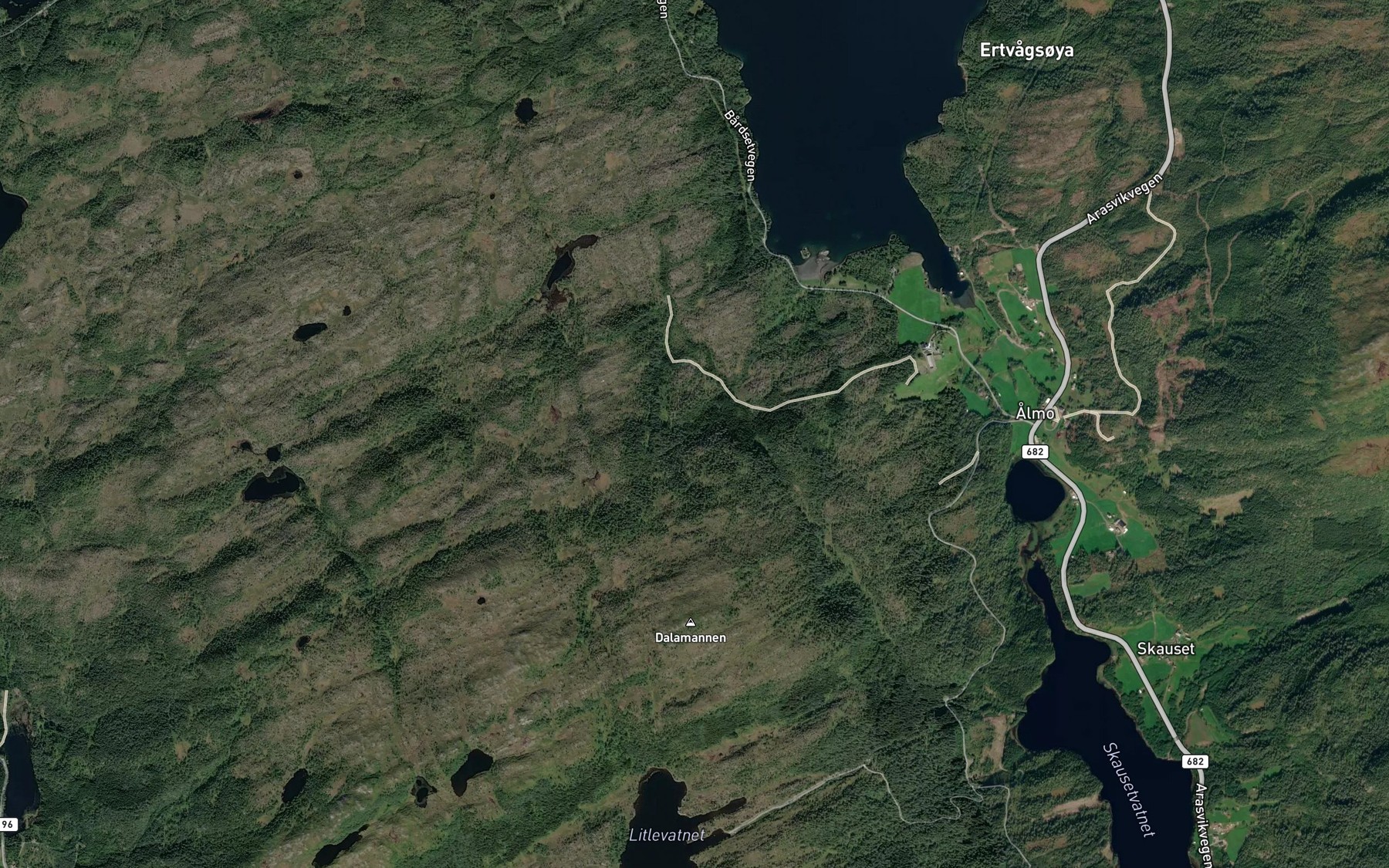 Satellite map of the Skjellingbubekken