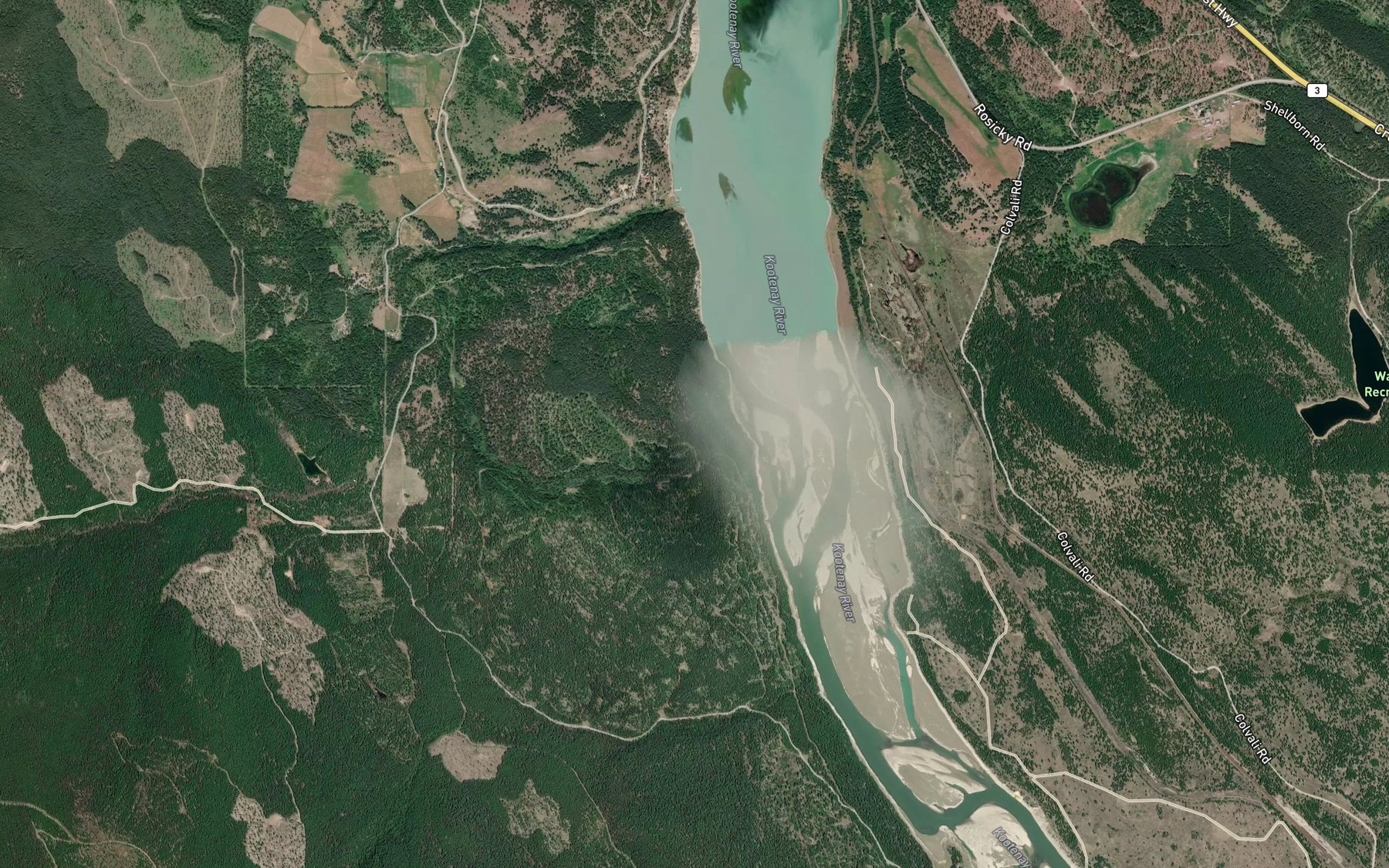 Satellite map of the Swamp Creek