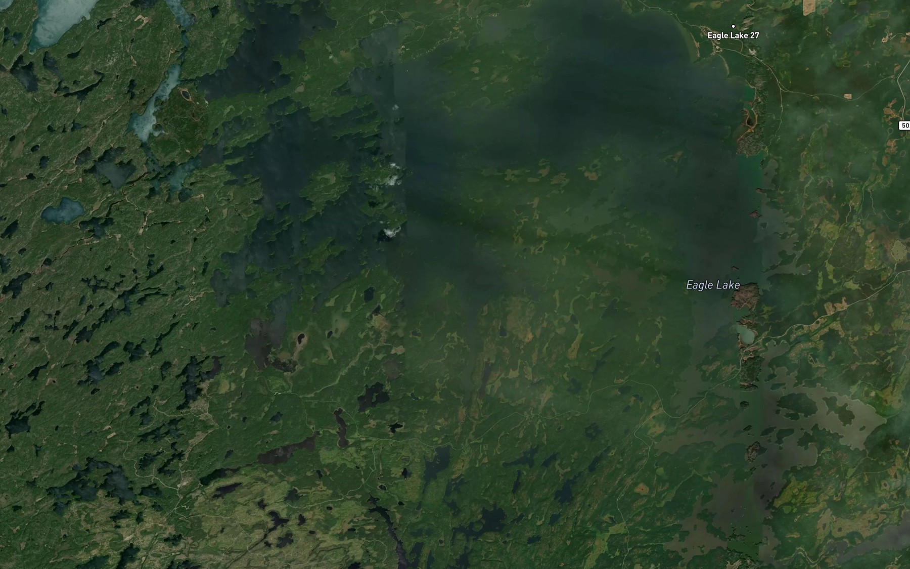 Satellite map of the Eagle Lake