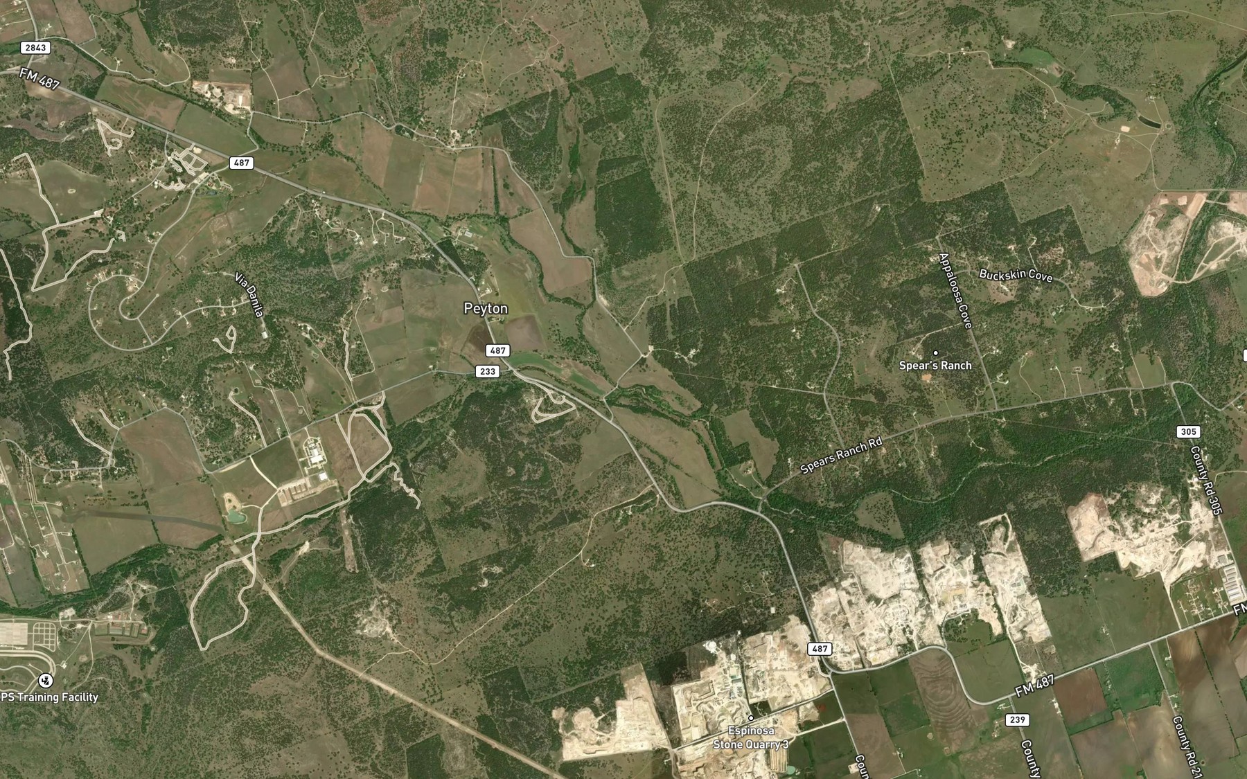 Satellite map of the South Salado Creek