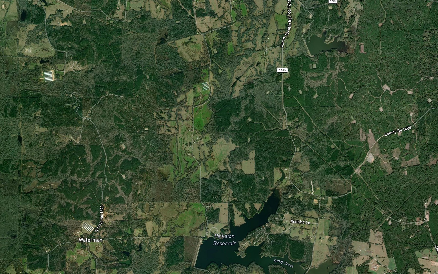 Satellite map of the Powdrill Creek
