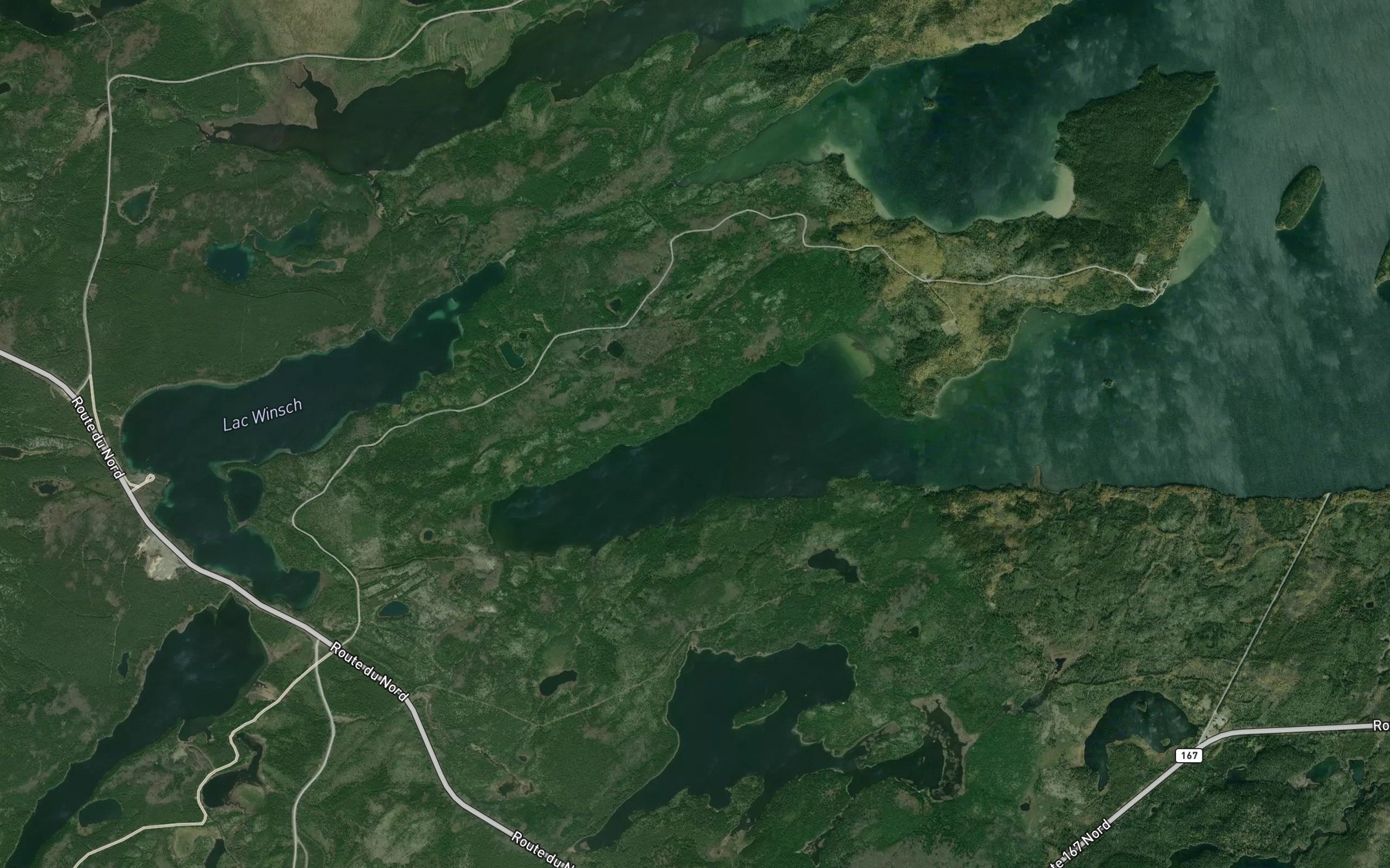 Satellite map of the Baie Route