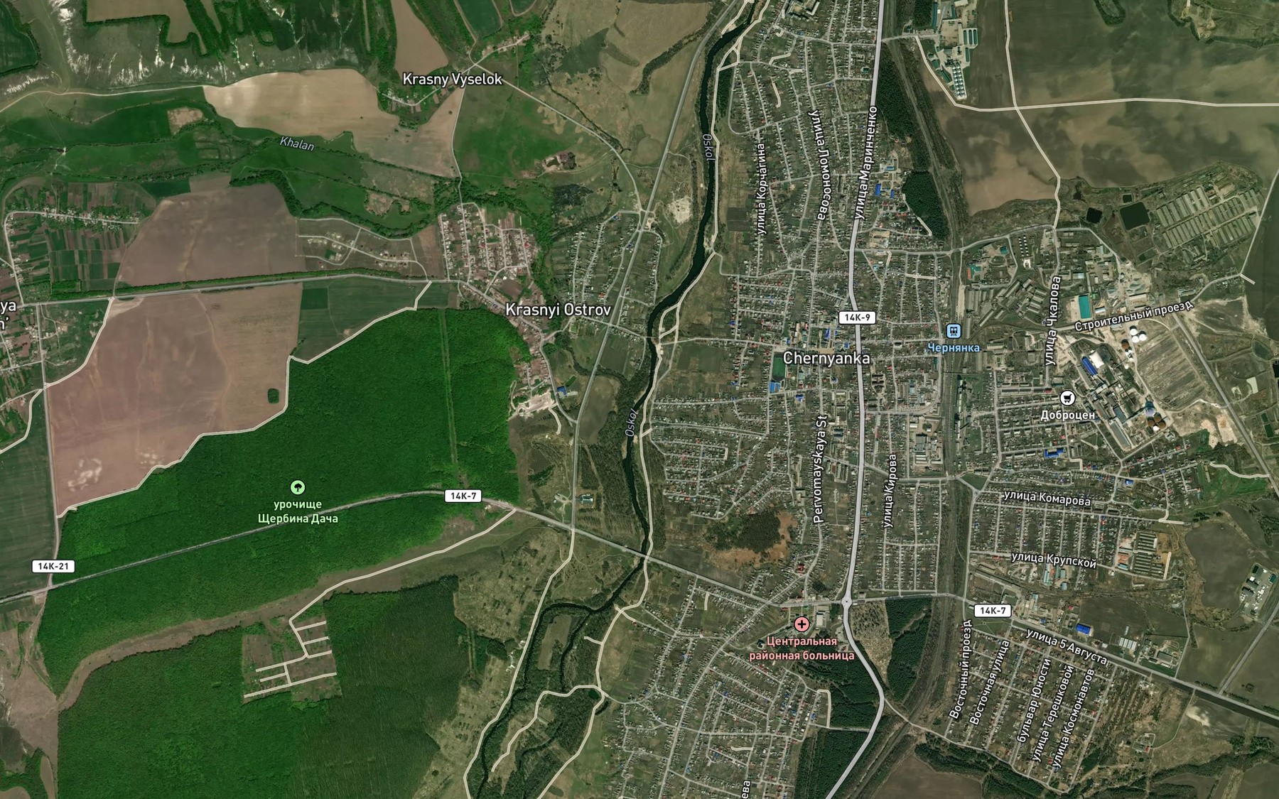 Satellite map of the Khalan'
