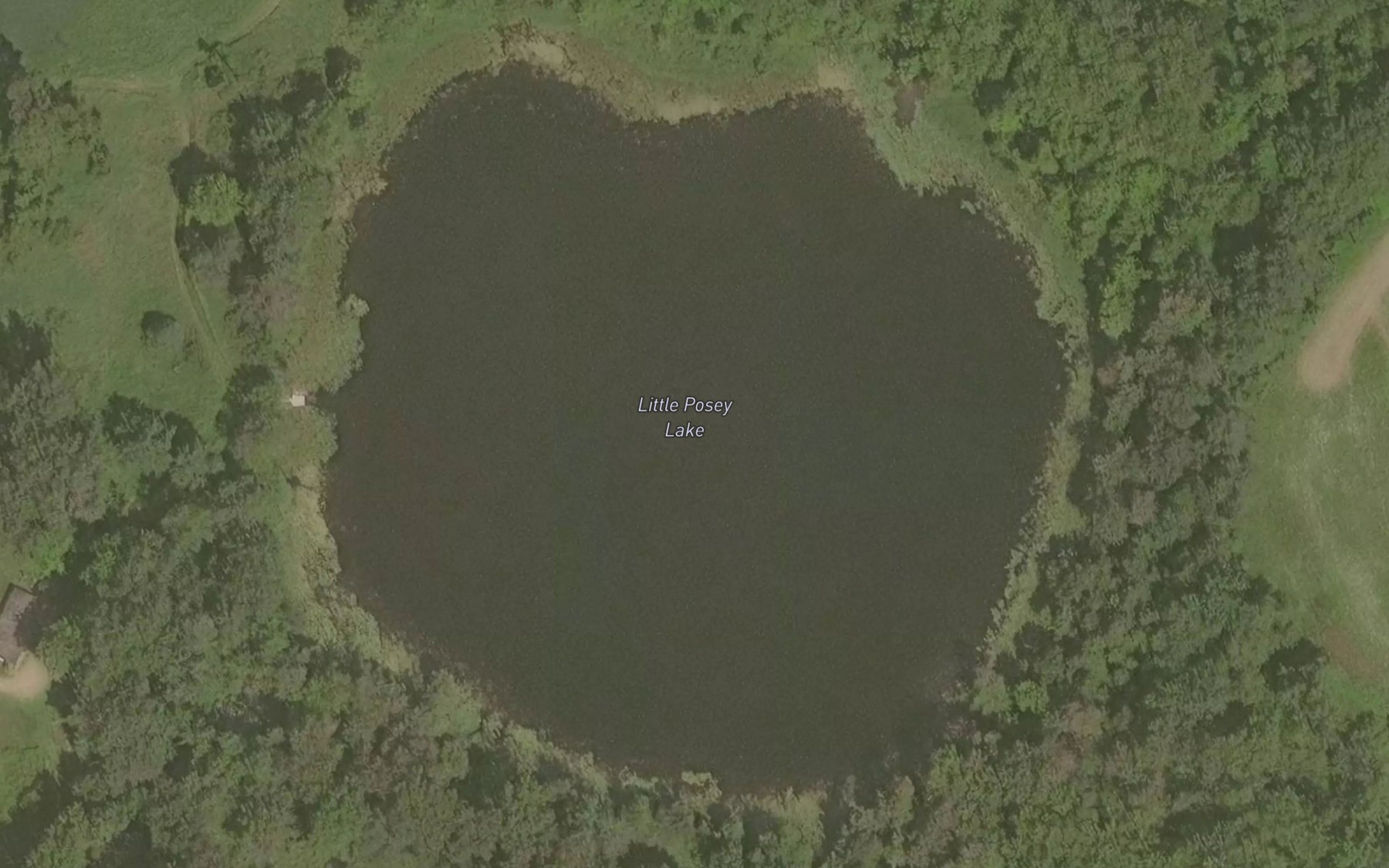 Satellite map of the Little Posey Lake