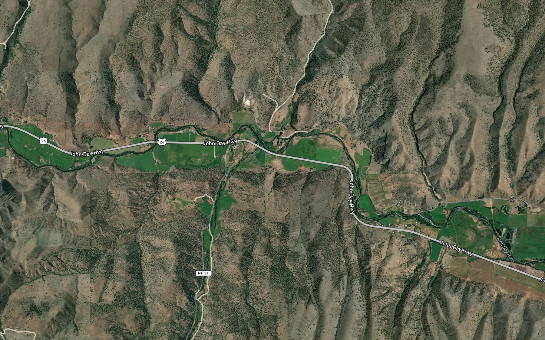 Satellite map of the Magpie Creek