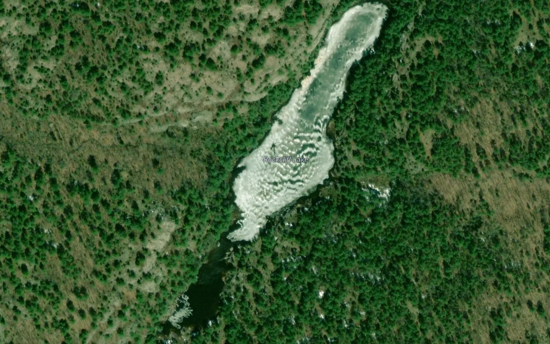 Satellite map of the Rockcliff Lake