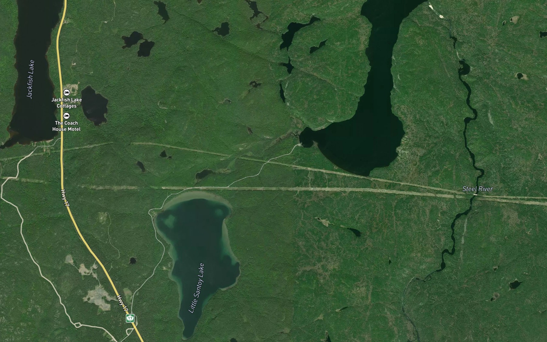 Satellite map of the Santoy Creek