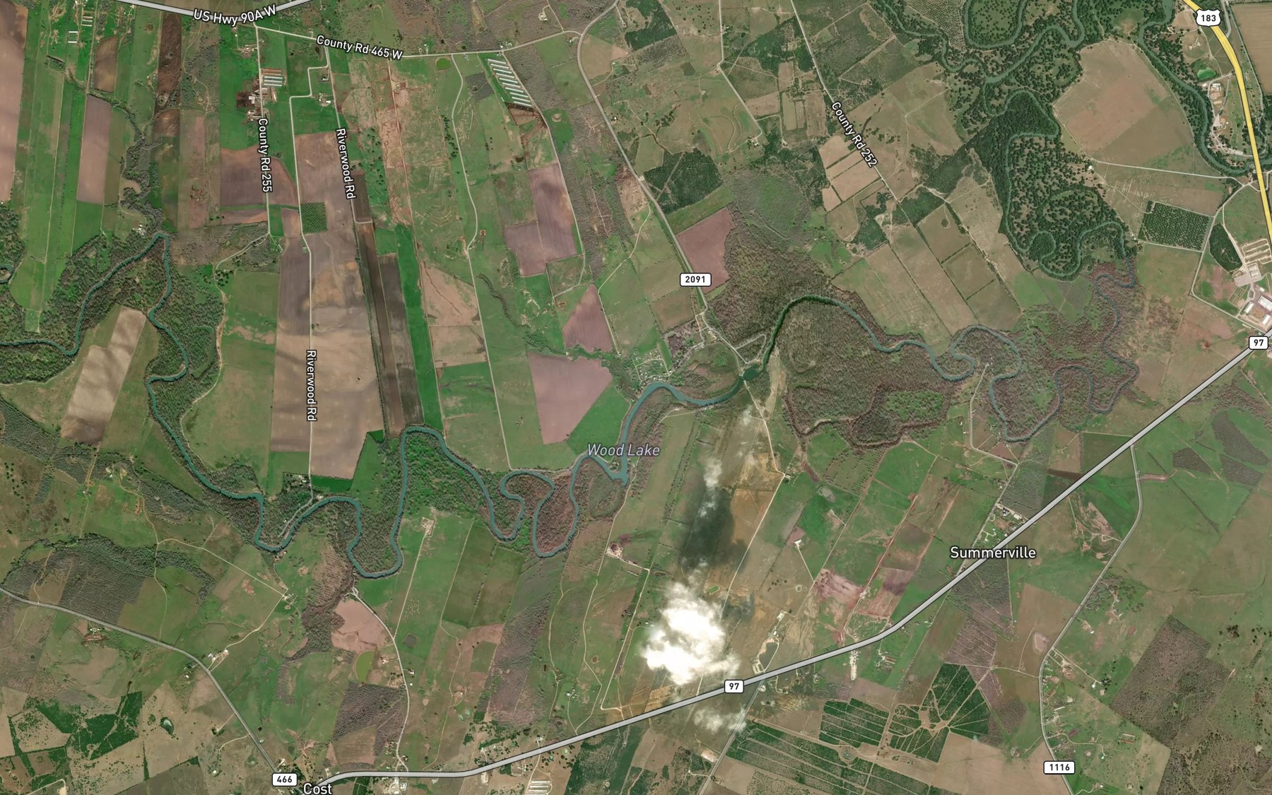 Satellite map of the Keifer Slough