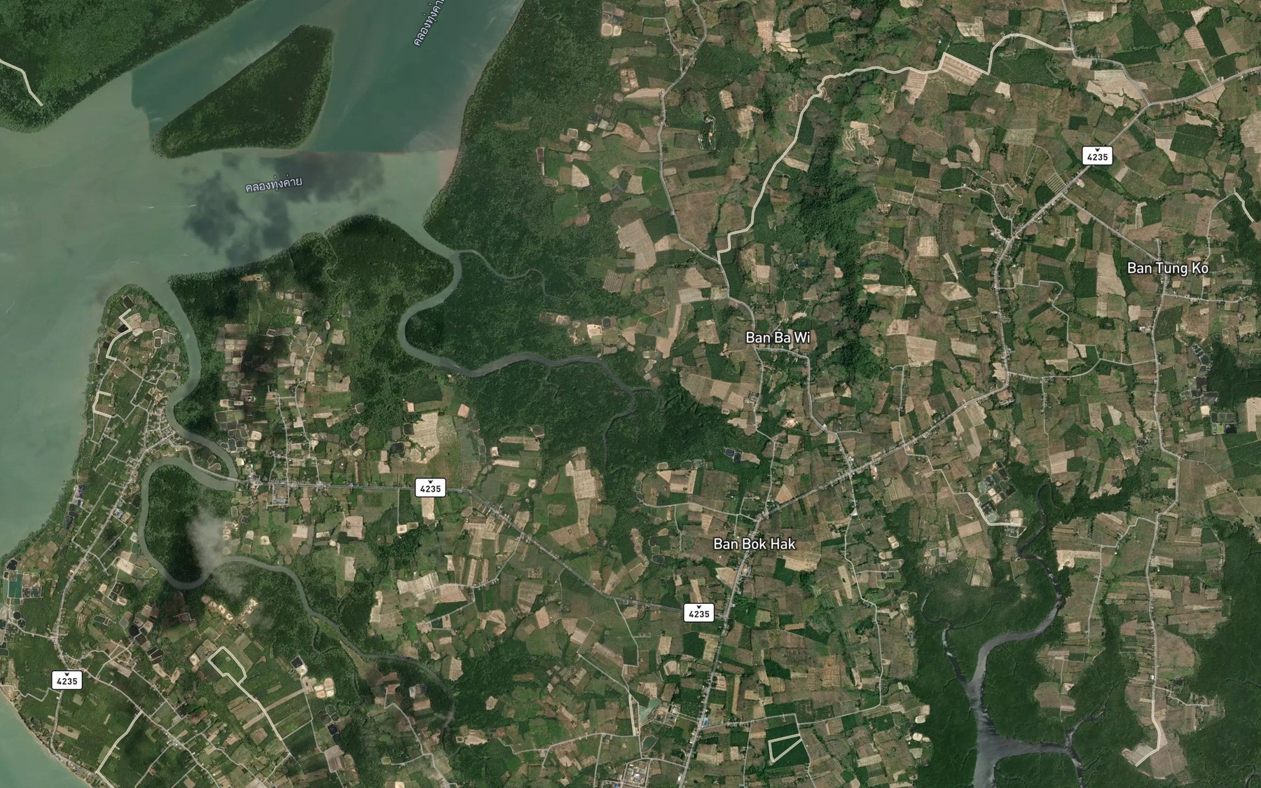 Satellite map of the Khlong Bo Hak