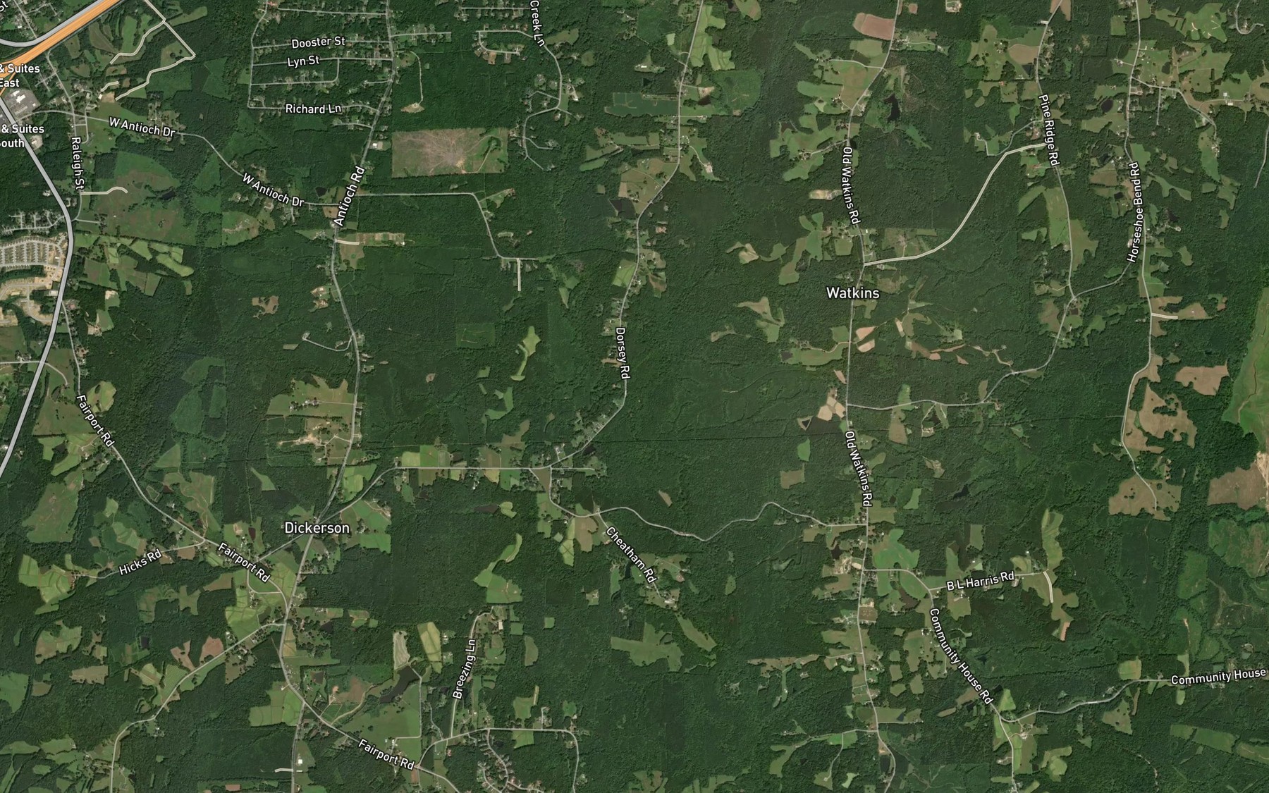 Satellite map of the Poplar Creek