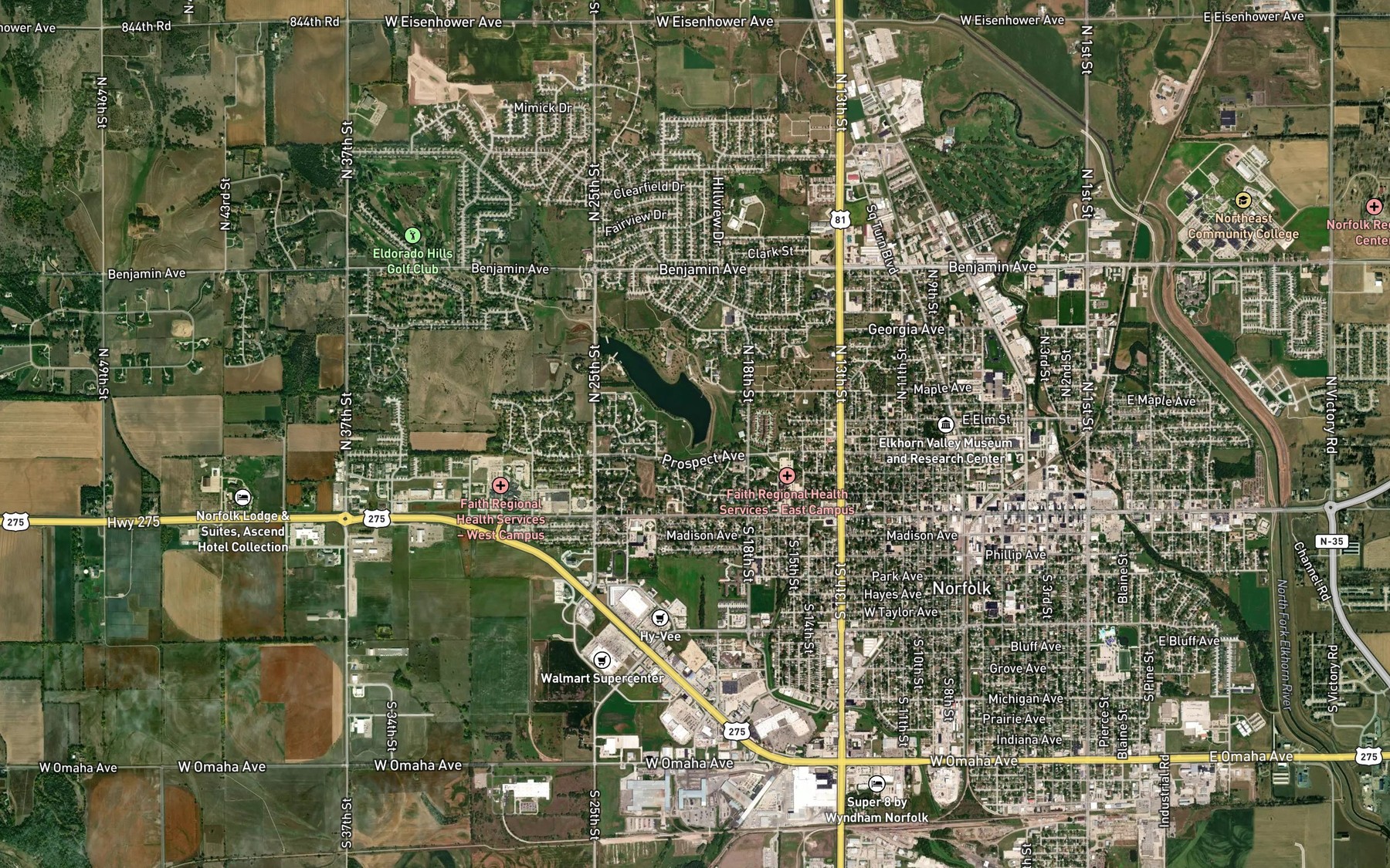 Satellite map of the Spot 1