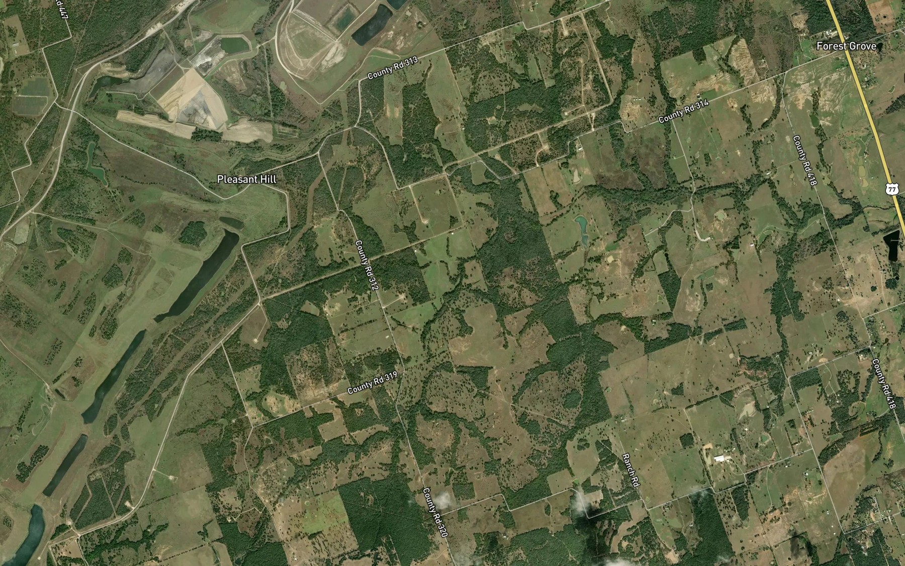 Satellite map of the Rouse Branch