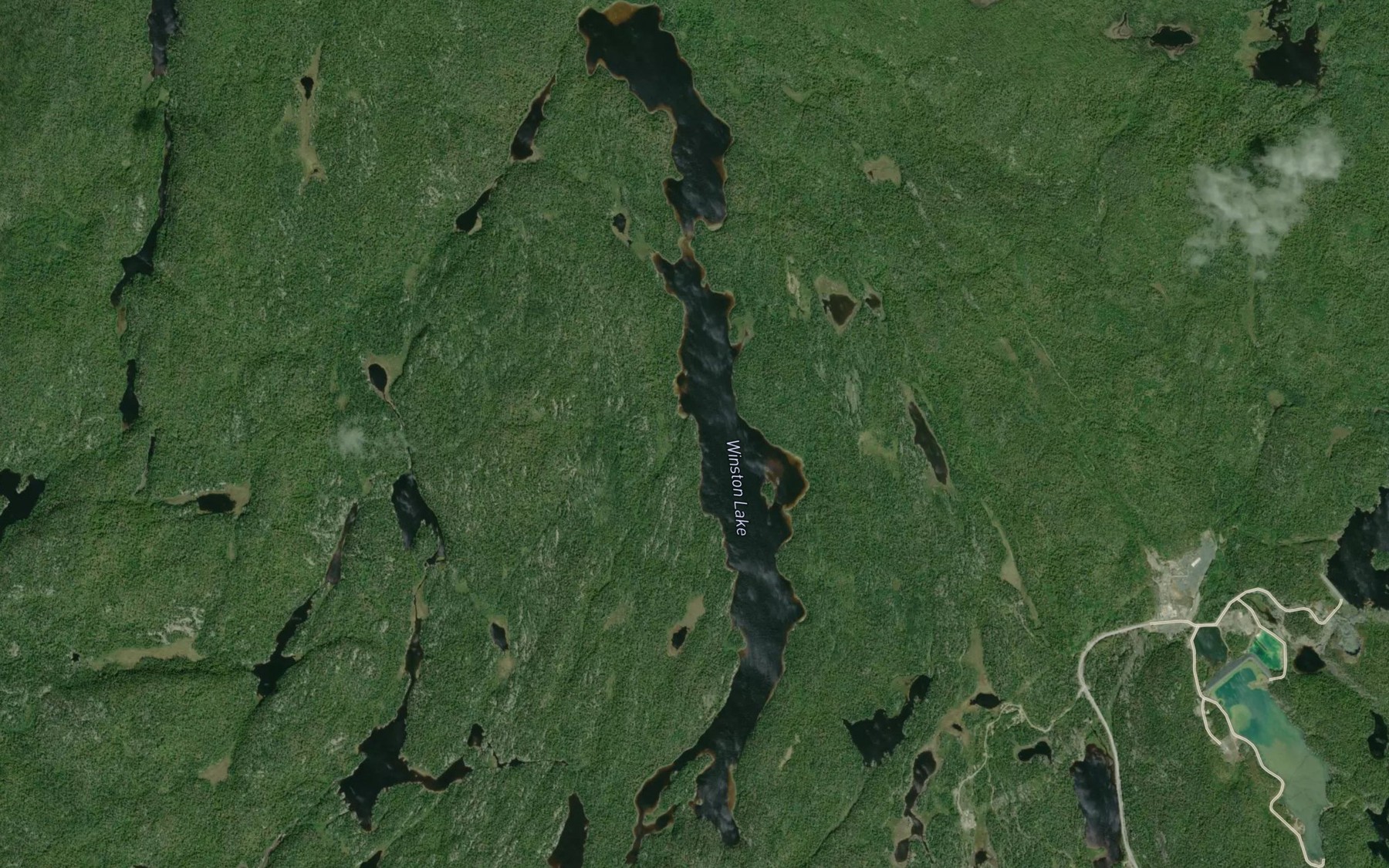 Satellite map of the Winston Lake
