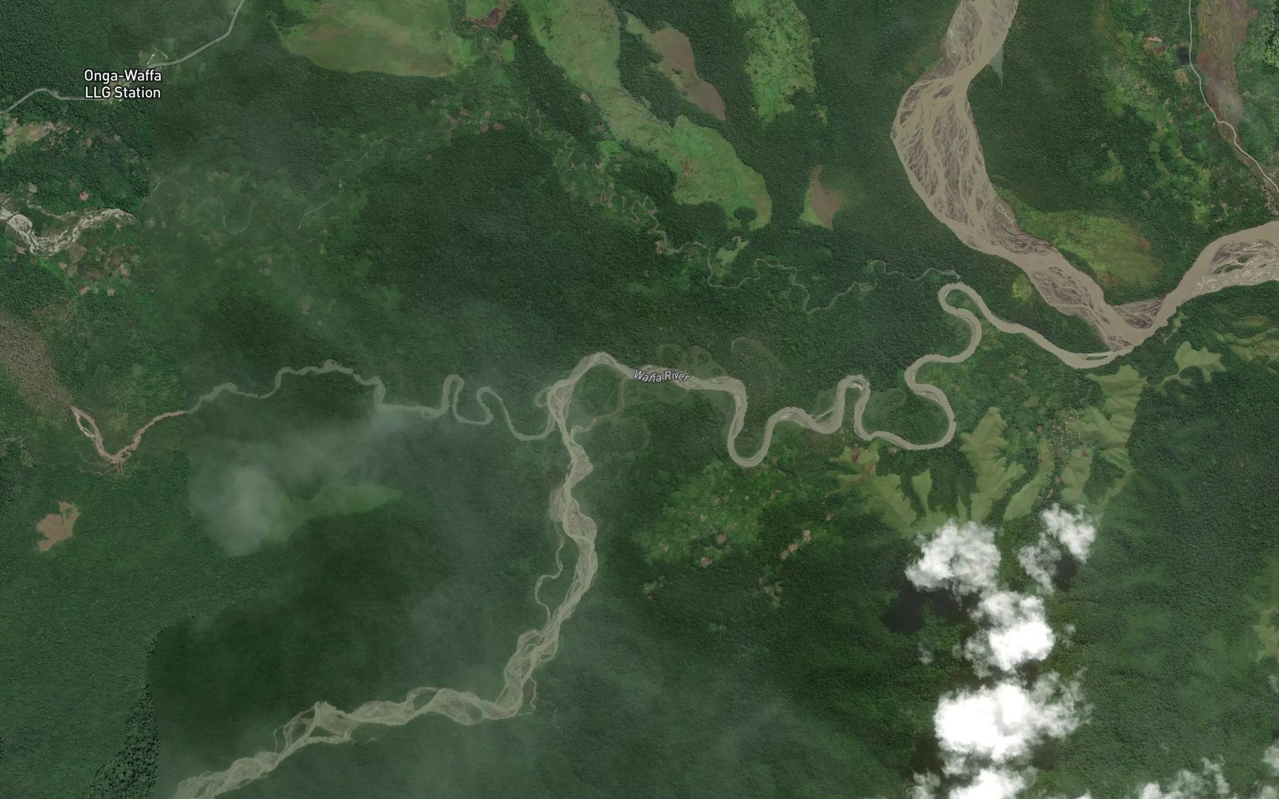 Satellite map of the Waffa River