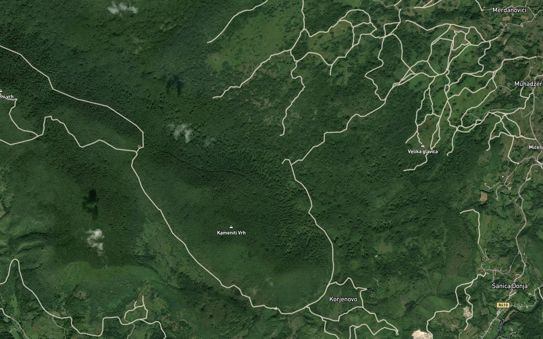 Satellite map of the Kamenica