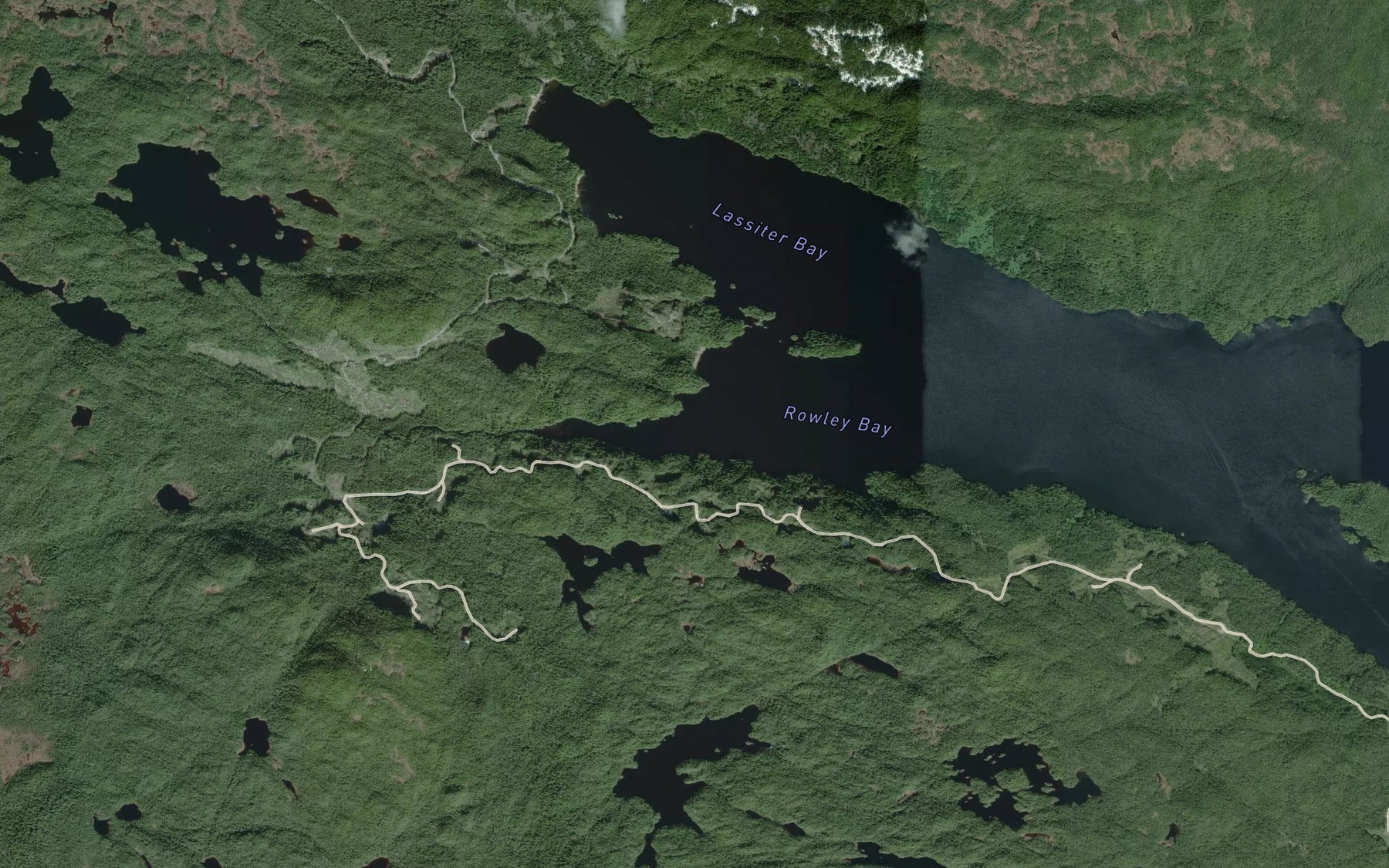 Satellite map of the Rowley Bay