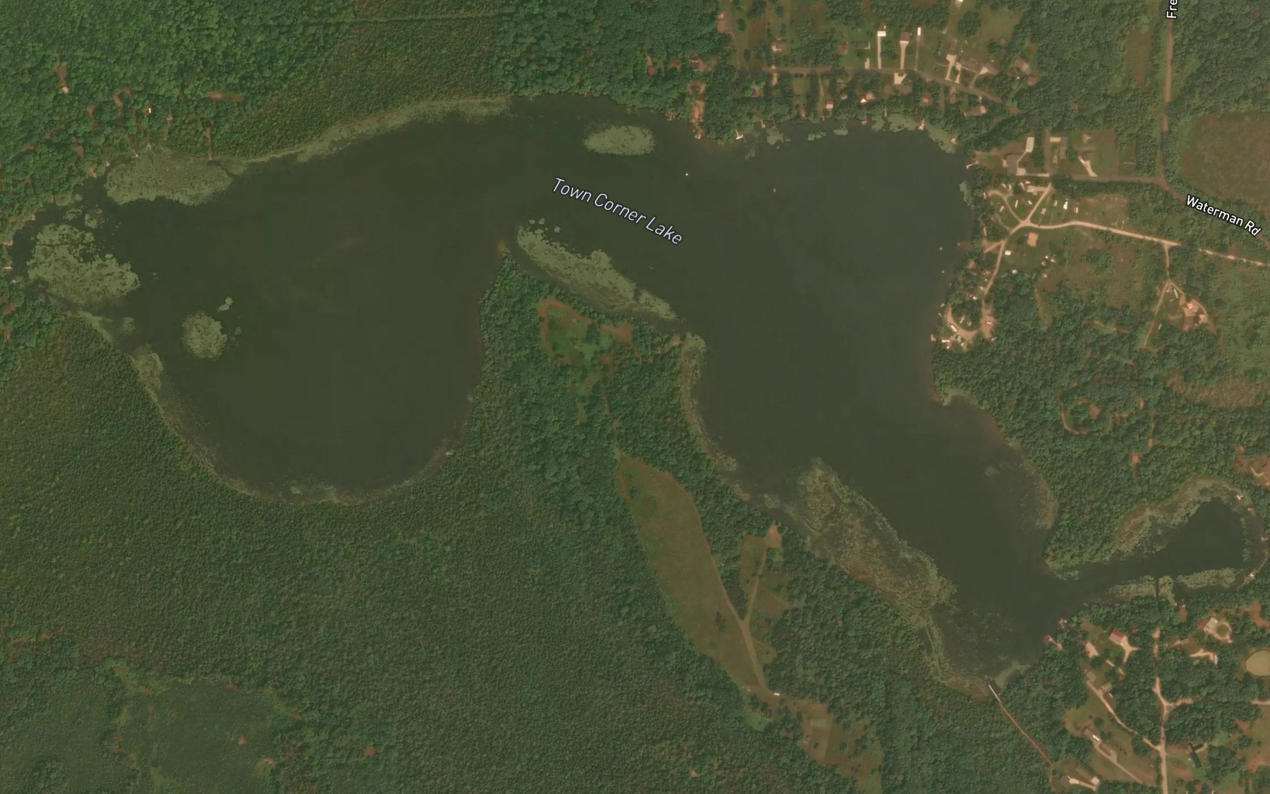 Satellite map of the Town Corner Lake