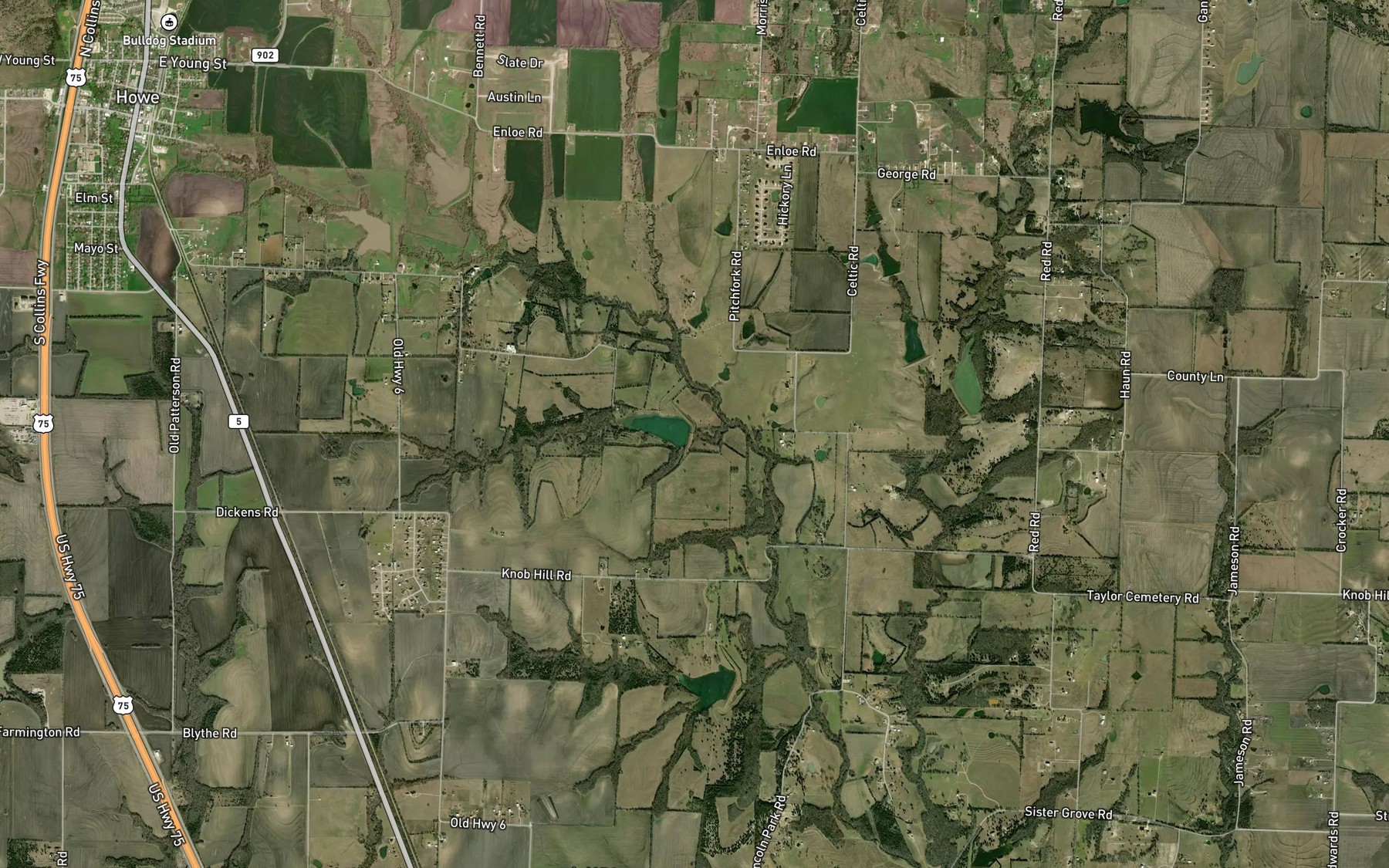 Satellite map of the Soil Conservation Service Site 20 Reservoir