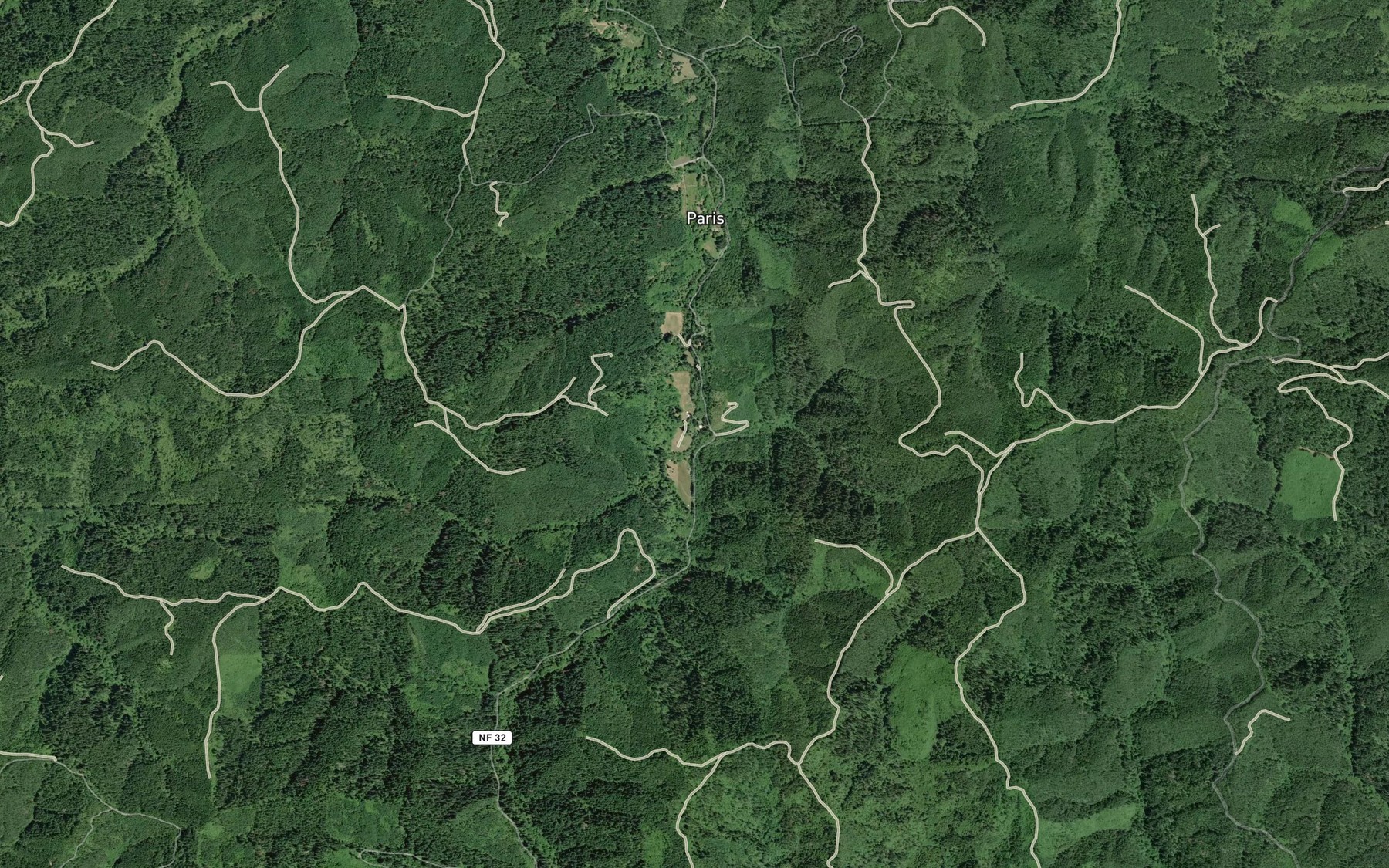 Satellite map of the Lord Creek